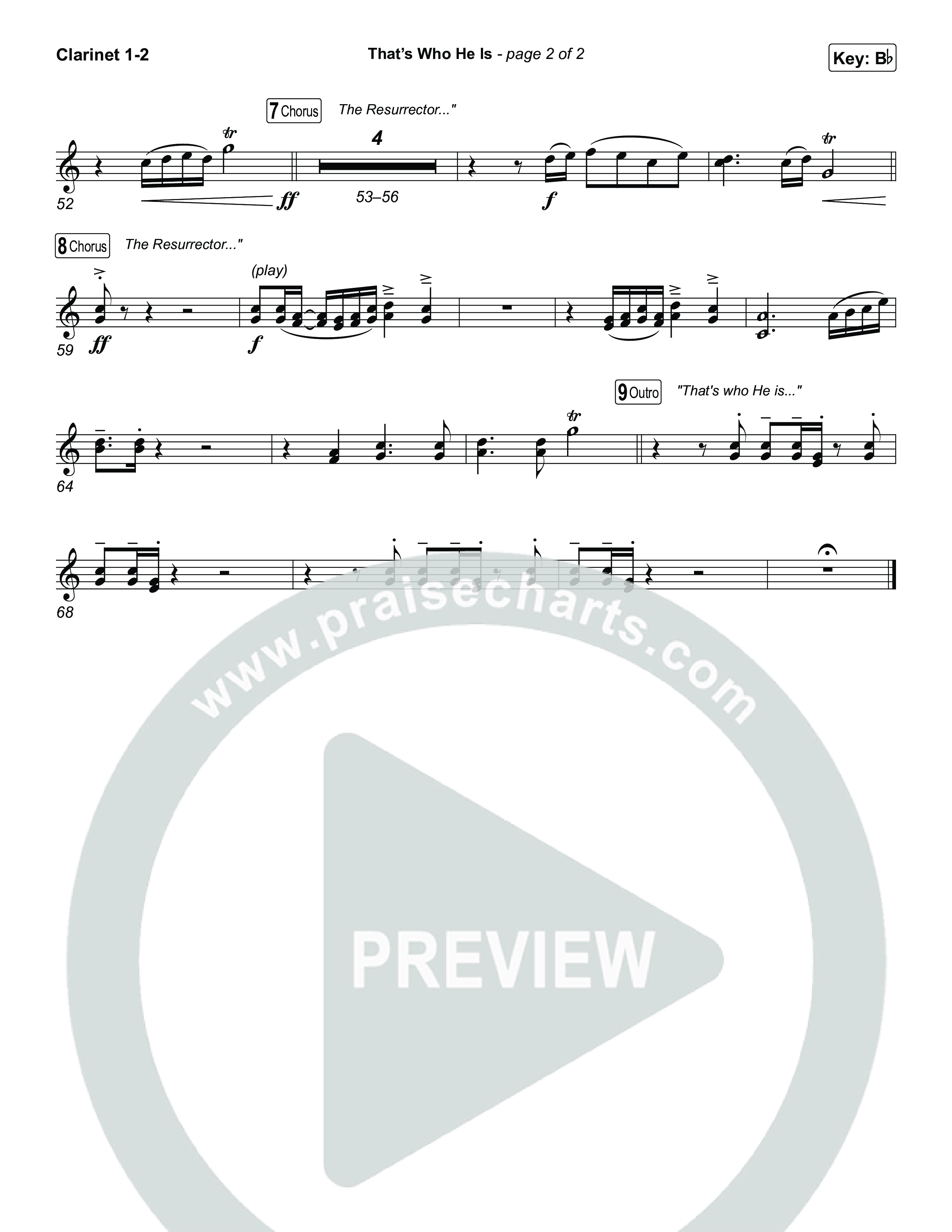 That's Who He Is Clarinet 1/2 (Chris Tomlin)