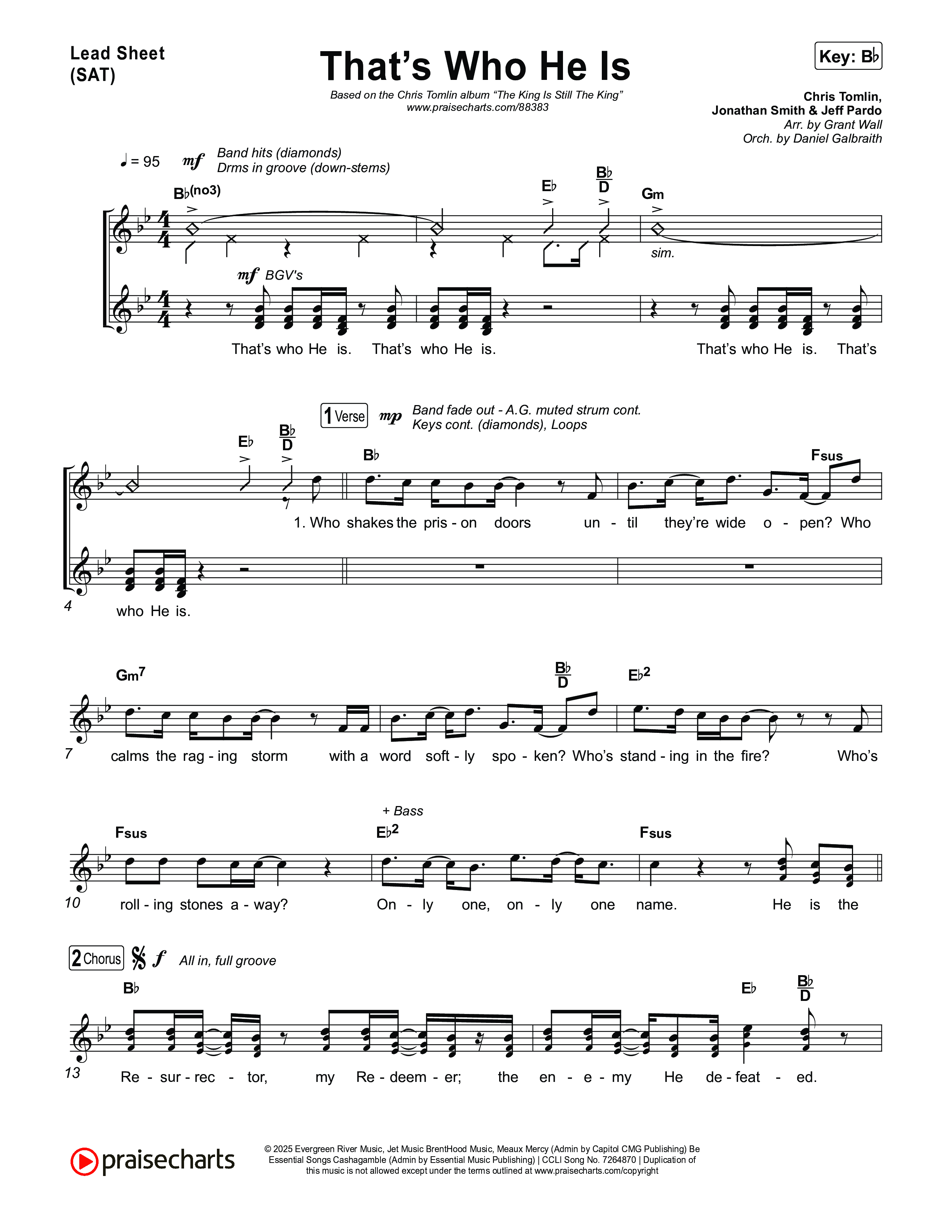 That's Who He Is Lead Sheet (SAT) (Chris Tomlin)