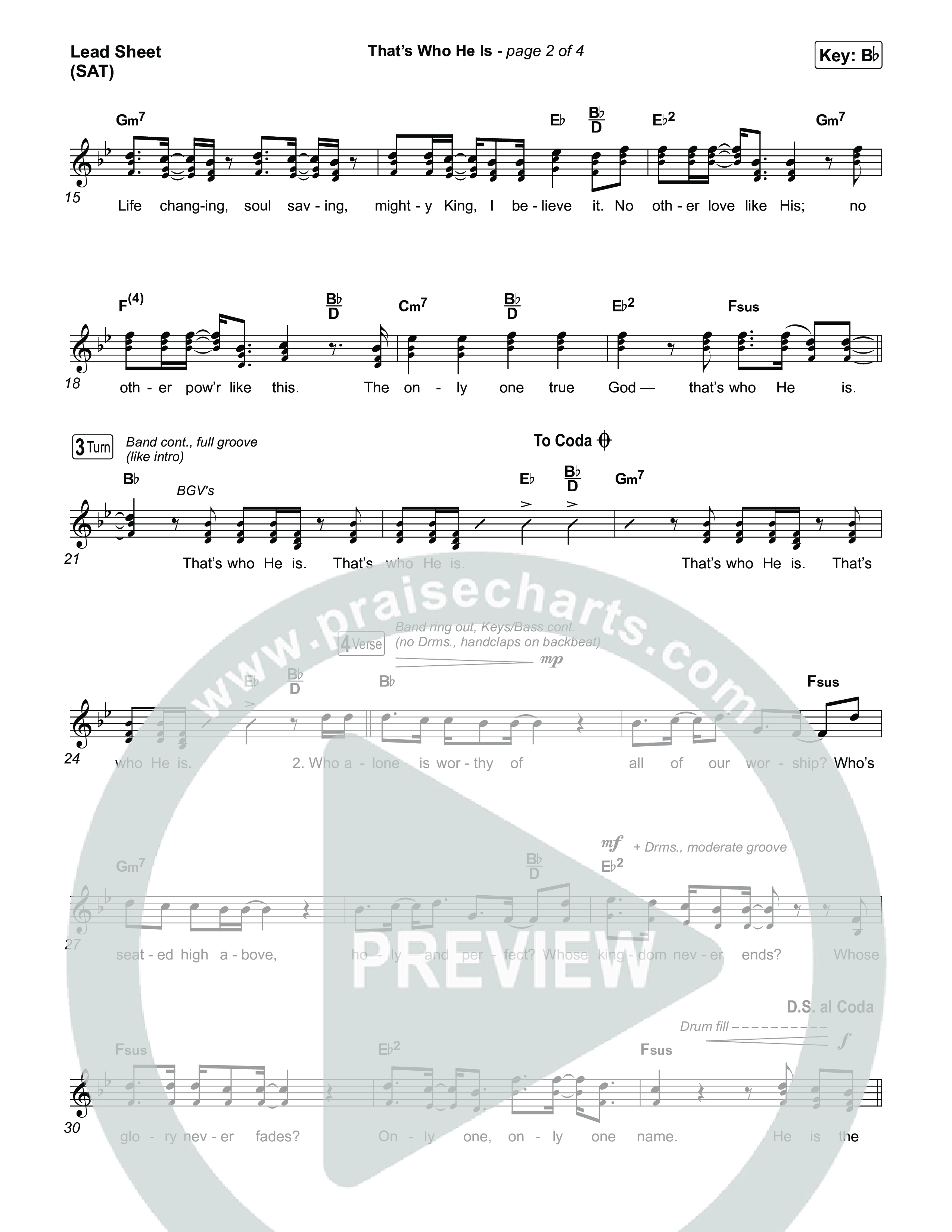 That's Who He Is Lead Sheet (SAT) (Chris Tomlin)