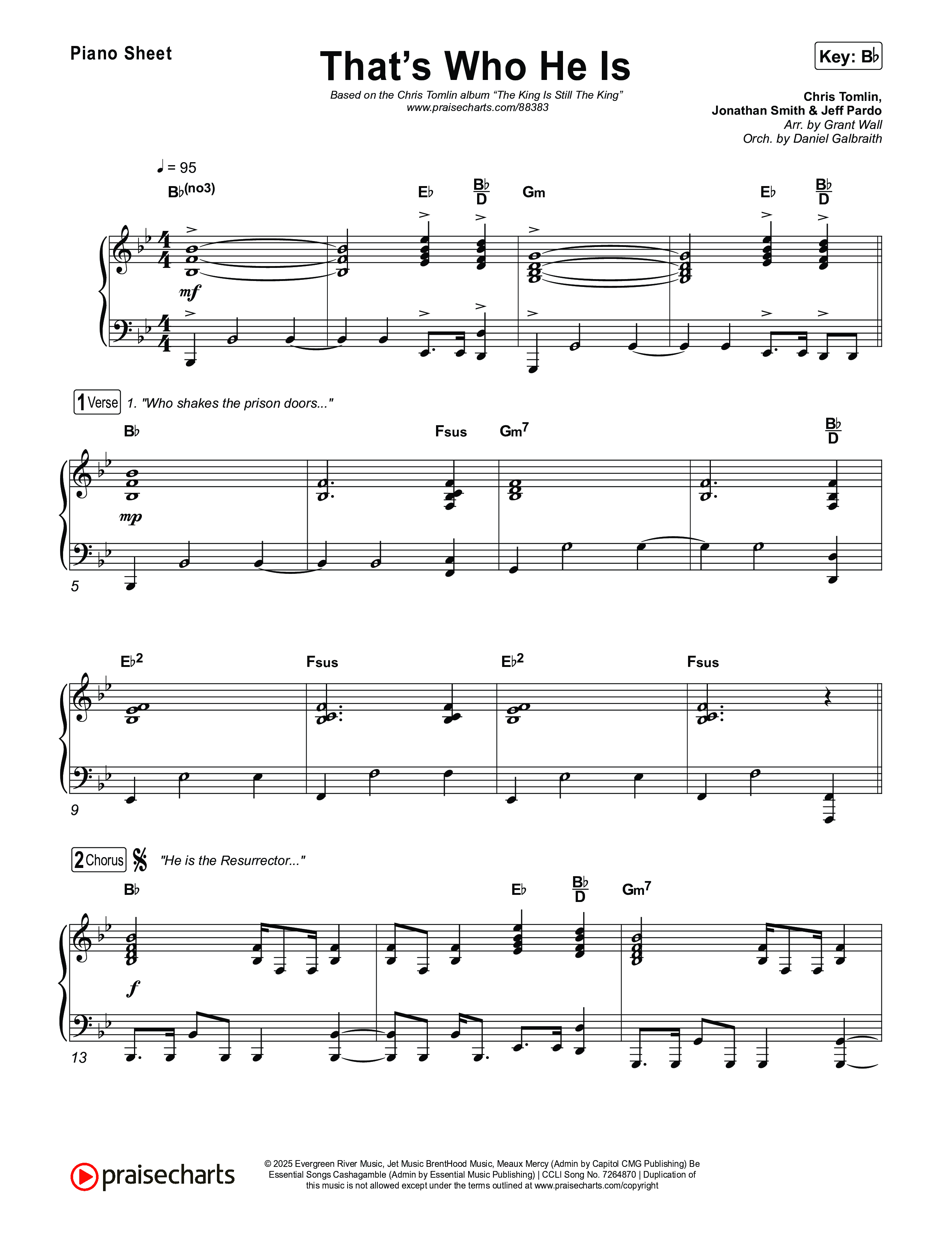 That's Who He Is Piano Sheet (Chris Tomlin)