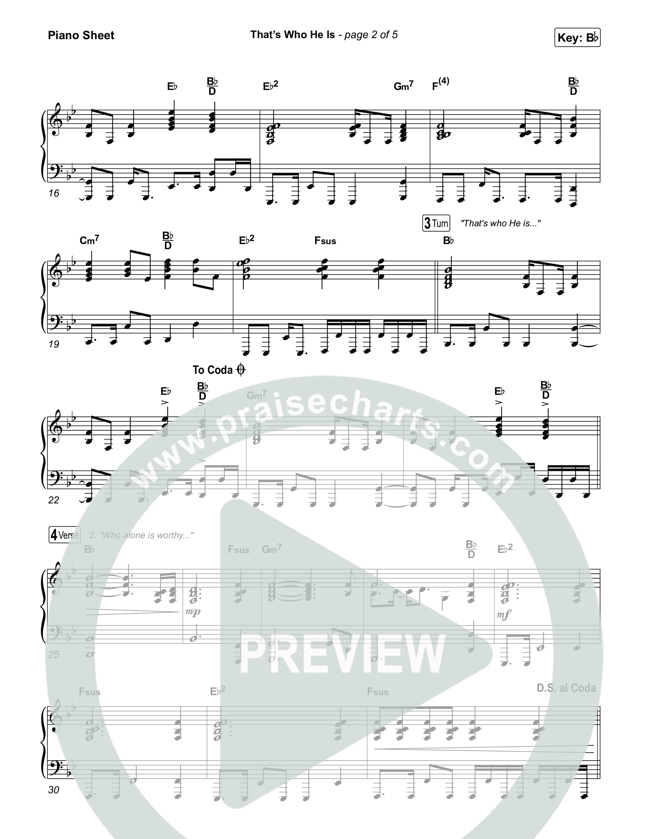 That's Who He Is Piano Sheet (Chris Tomlin)