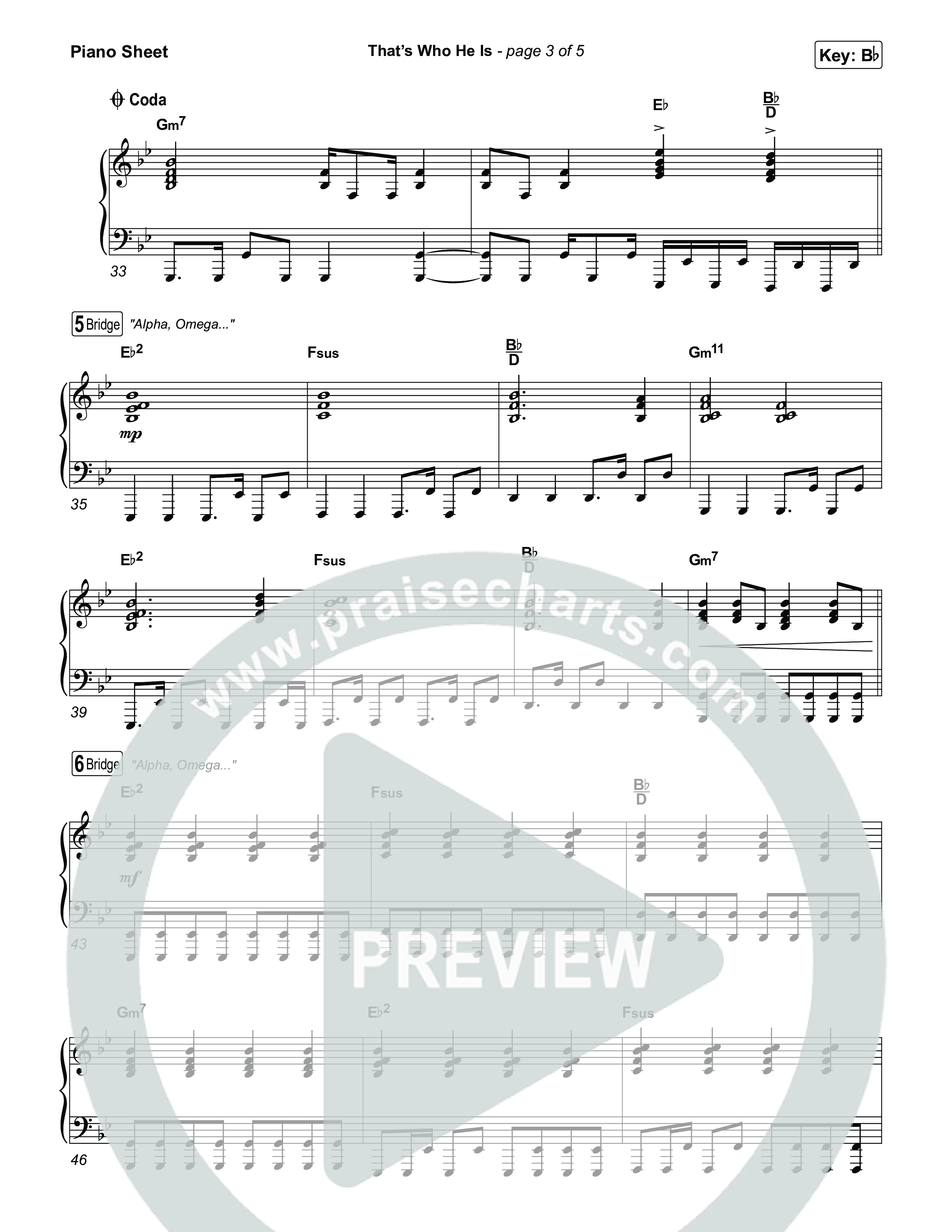 That's Who He Is Piano Sheet (Chris Tomlin)