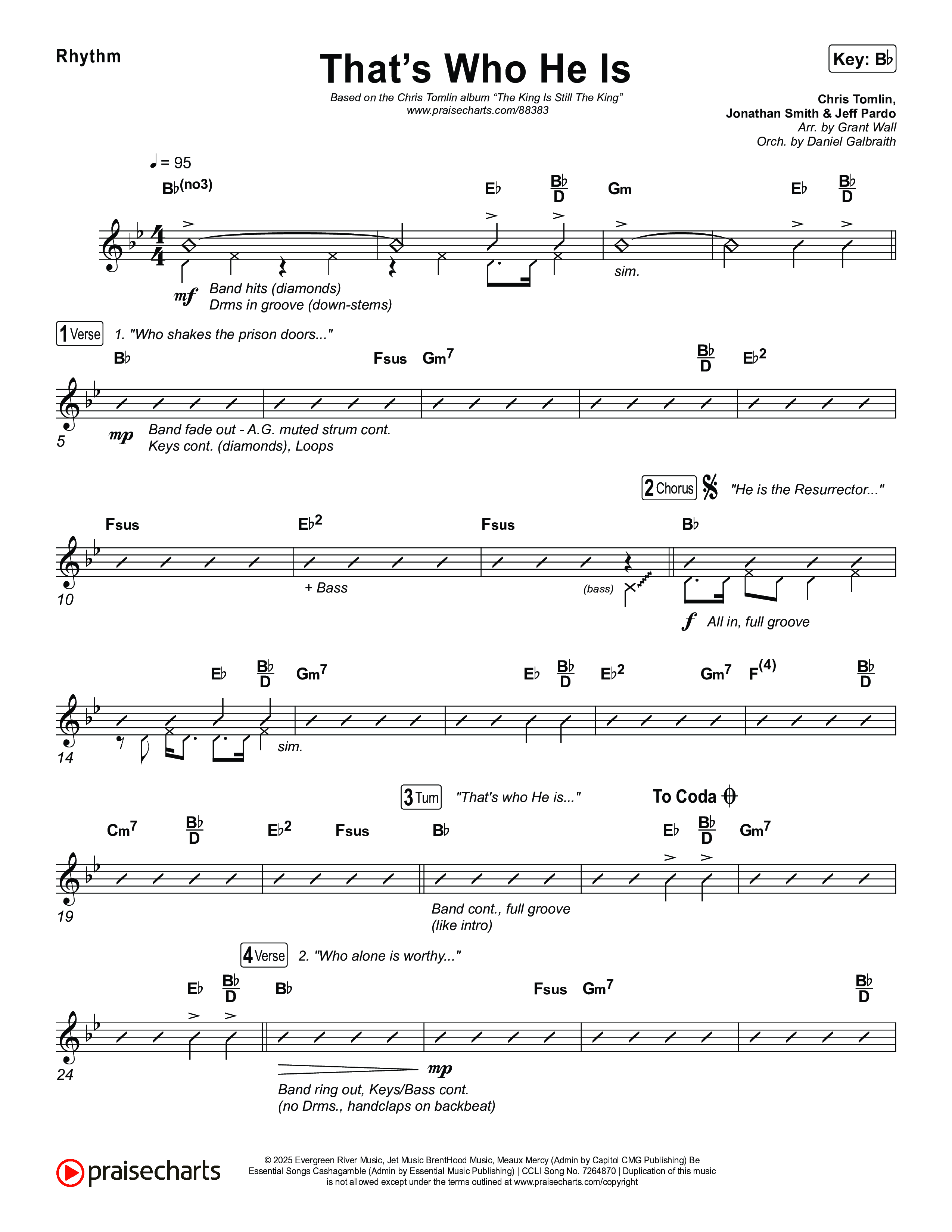 That's Who He Is Rhythm Chart (Chris Tomlin)
