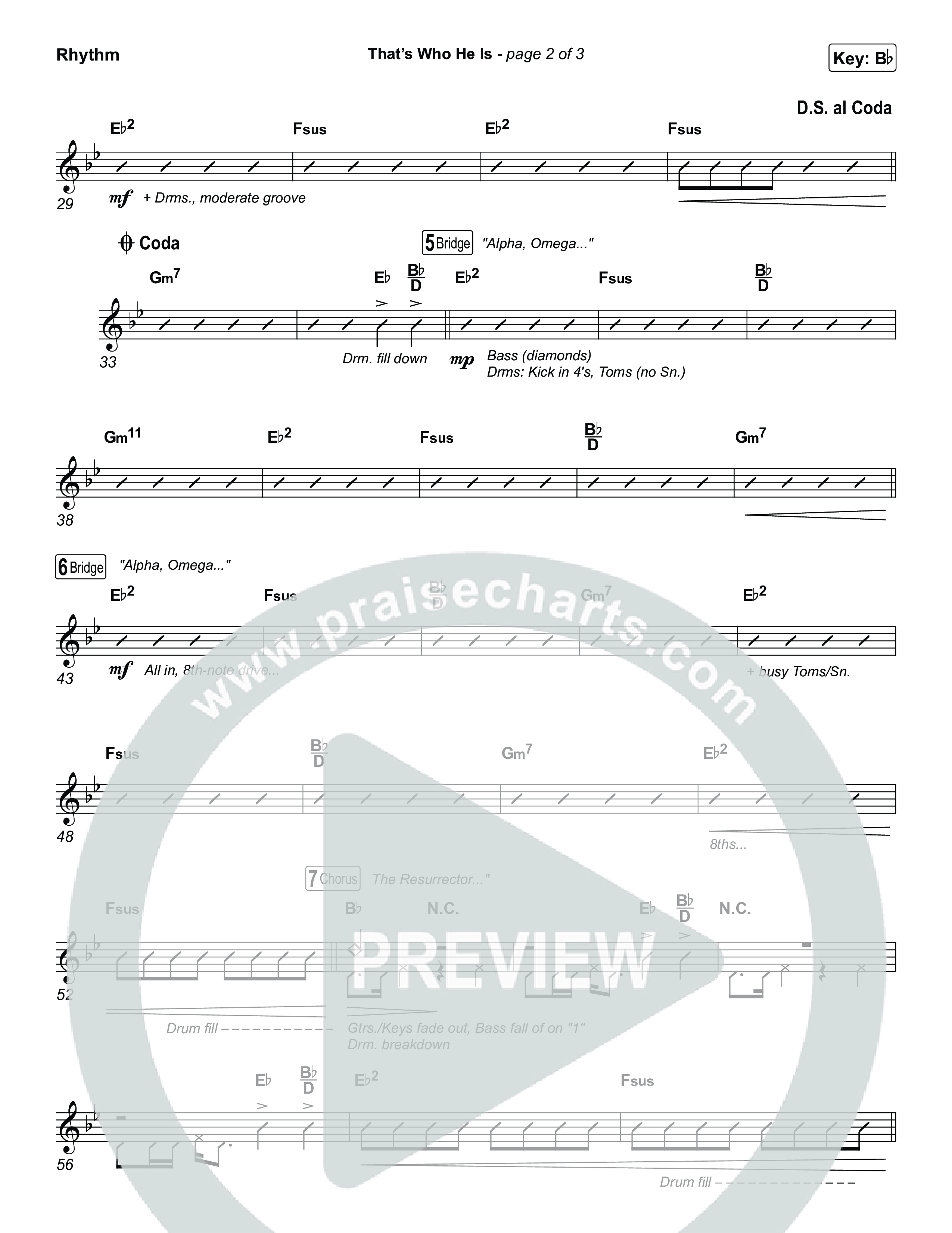 That's Who He Is Rhythm Chart (Chris Tomlin)