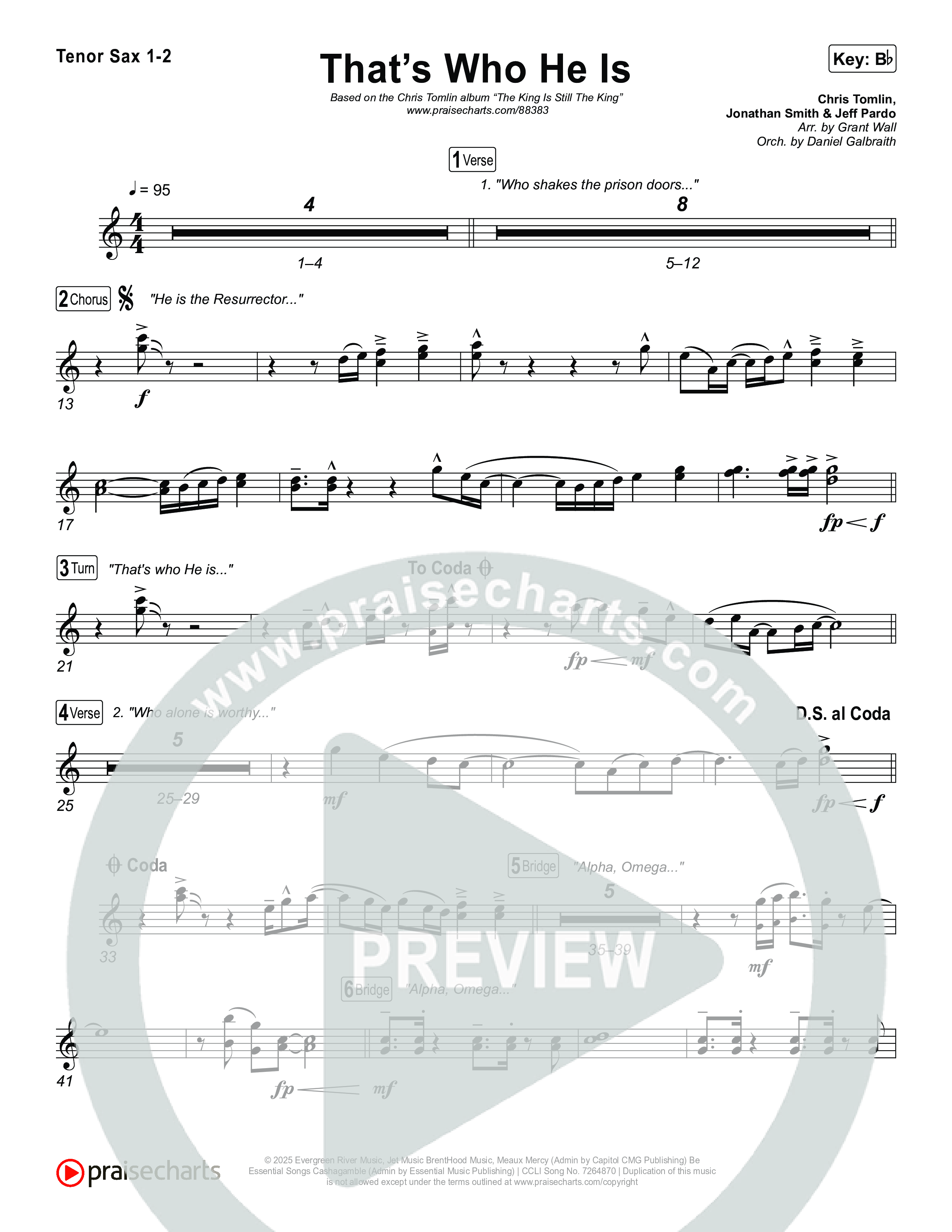 That's Who He Is Tenor Sax 1,2 (Chris Tomlin)