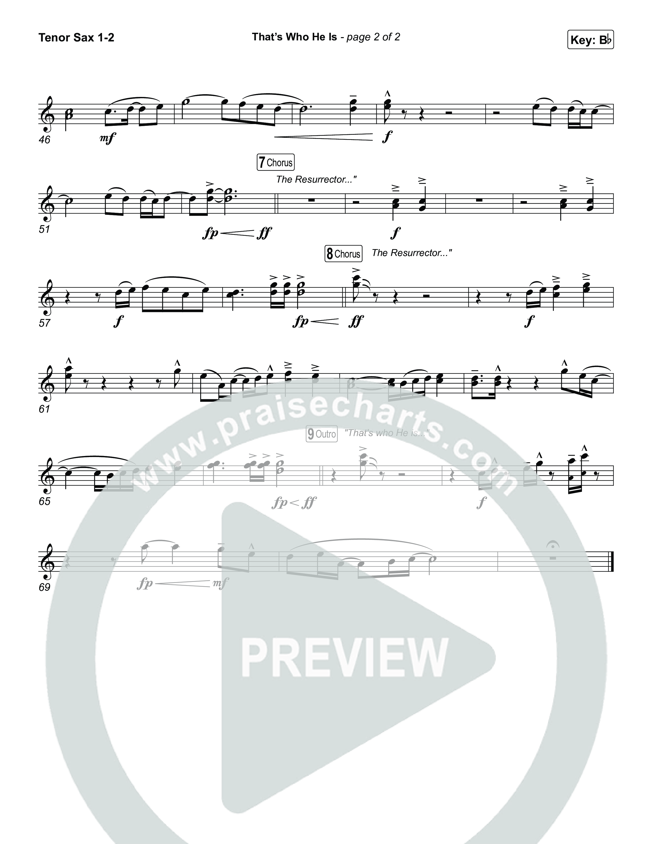 That's Who He Is Tenor Sax 1,2 (Chris Tomlin)