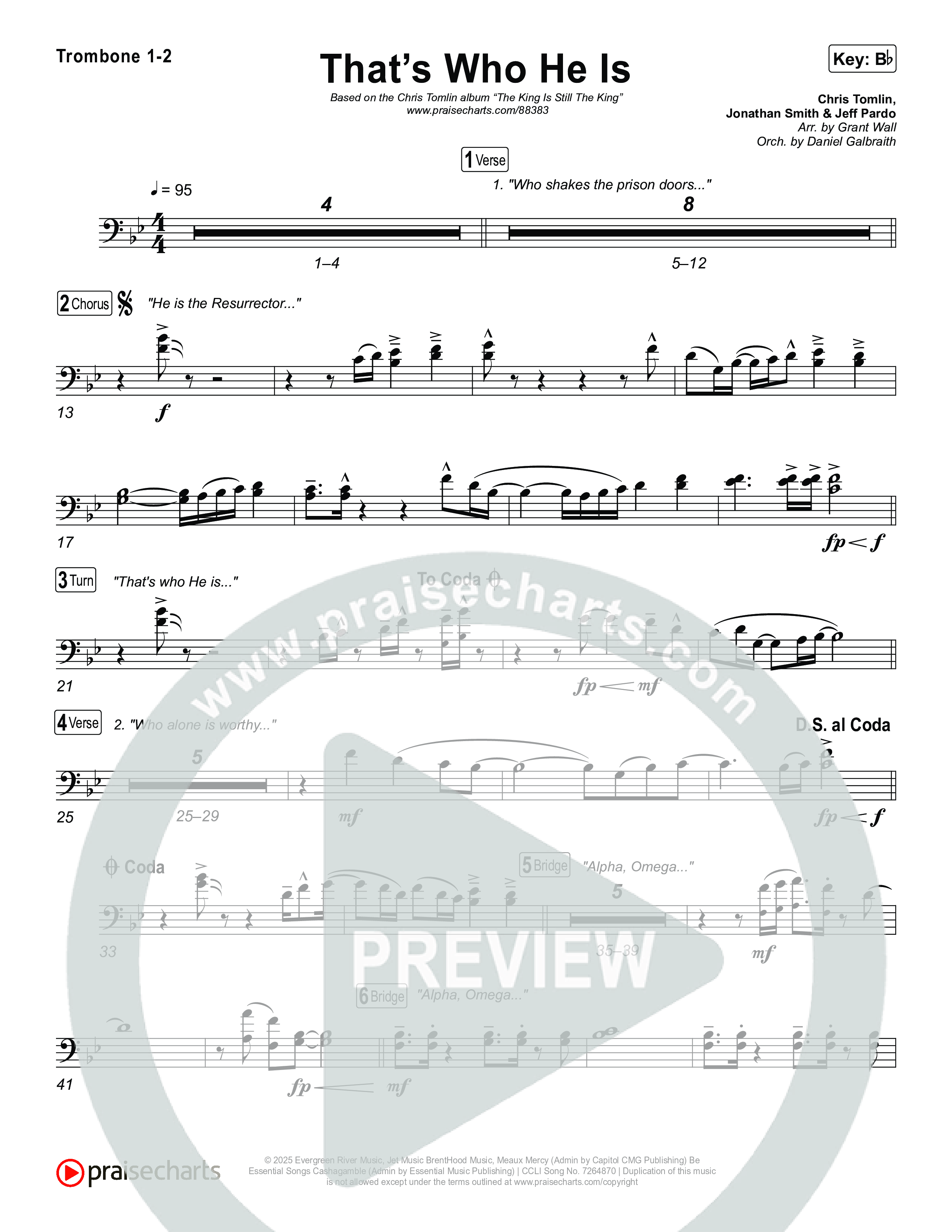 That's Who He Is Trombone 1/2 (Chris Tomlin)