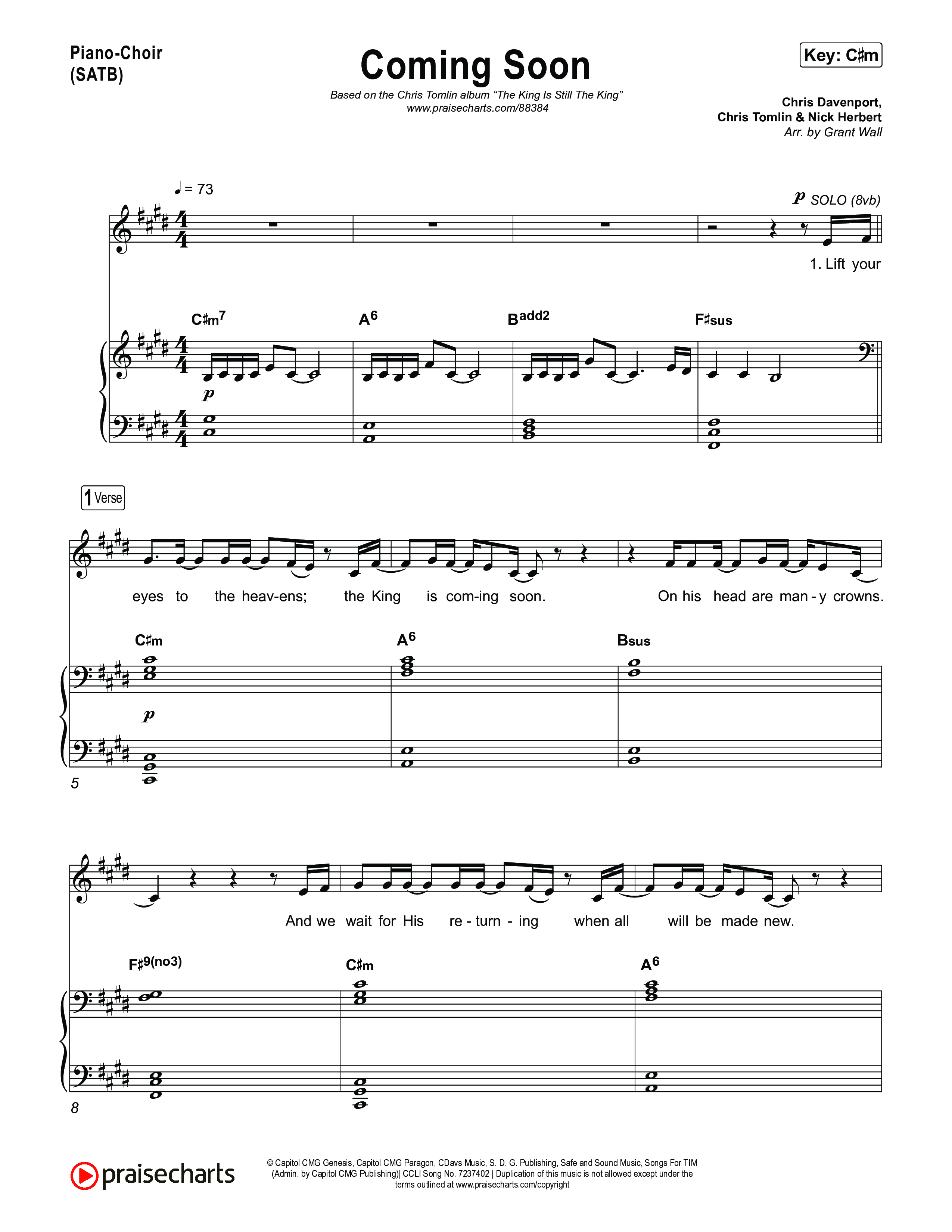 Coming Soon Piano/Vocal Pack (Chris Tomlin)