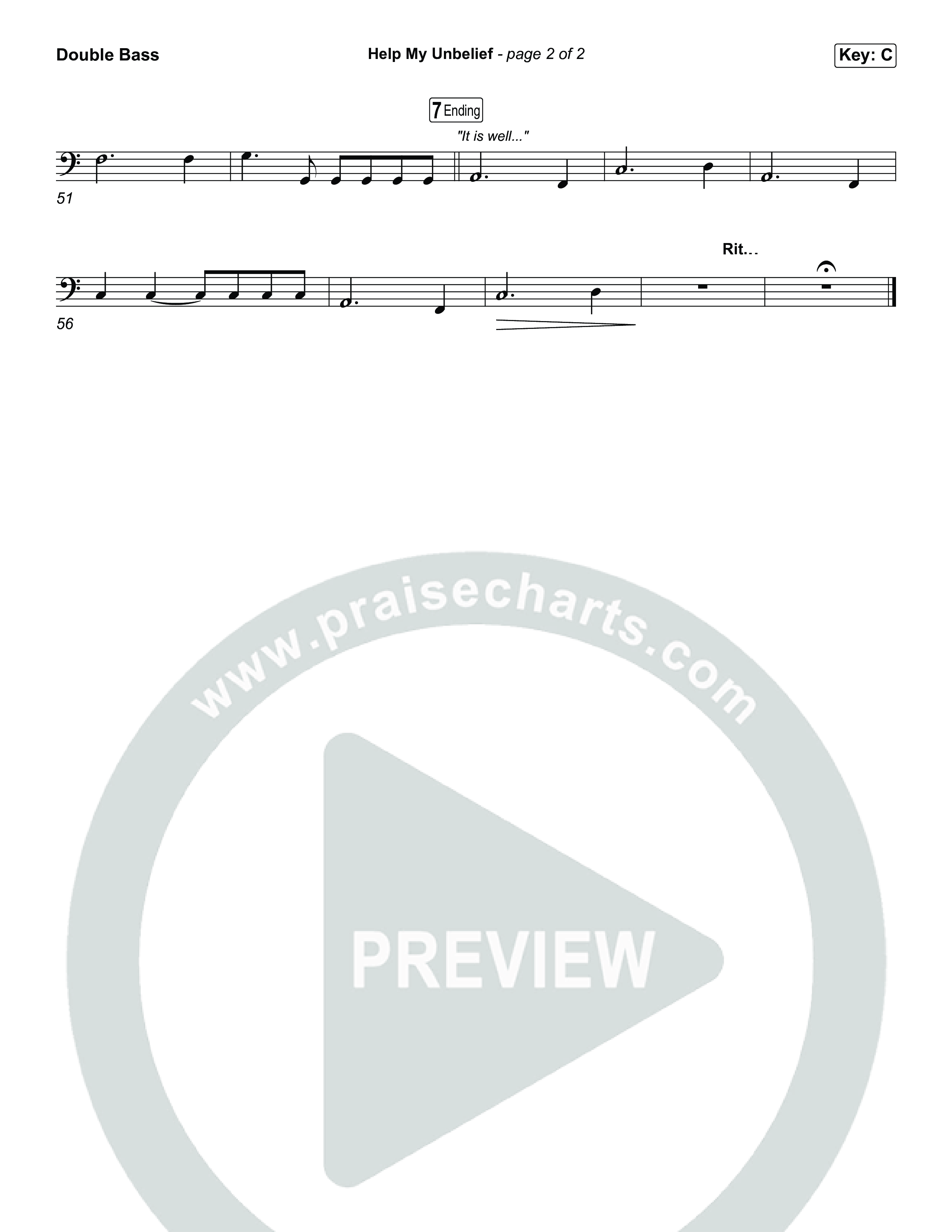 Help My Unbelief Double Bass (Chris Tomlin)