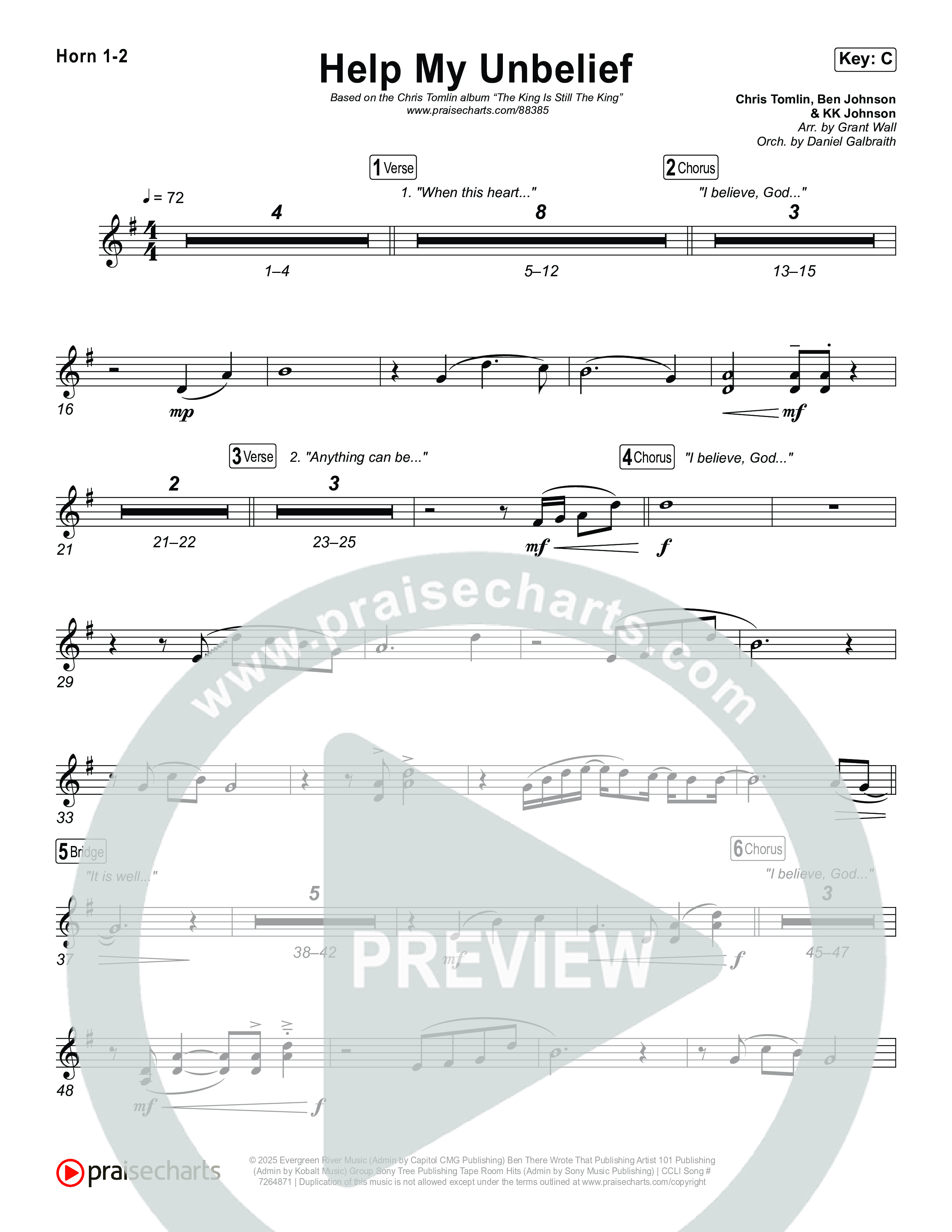 Help My Unbelief Brass Pack (Chris Tomlin)