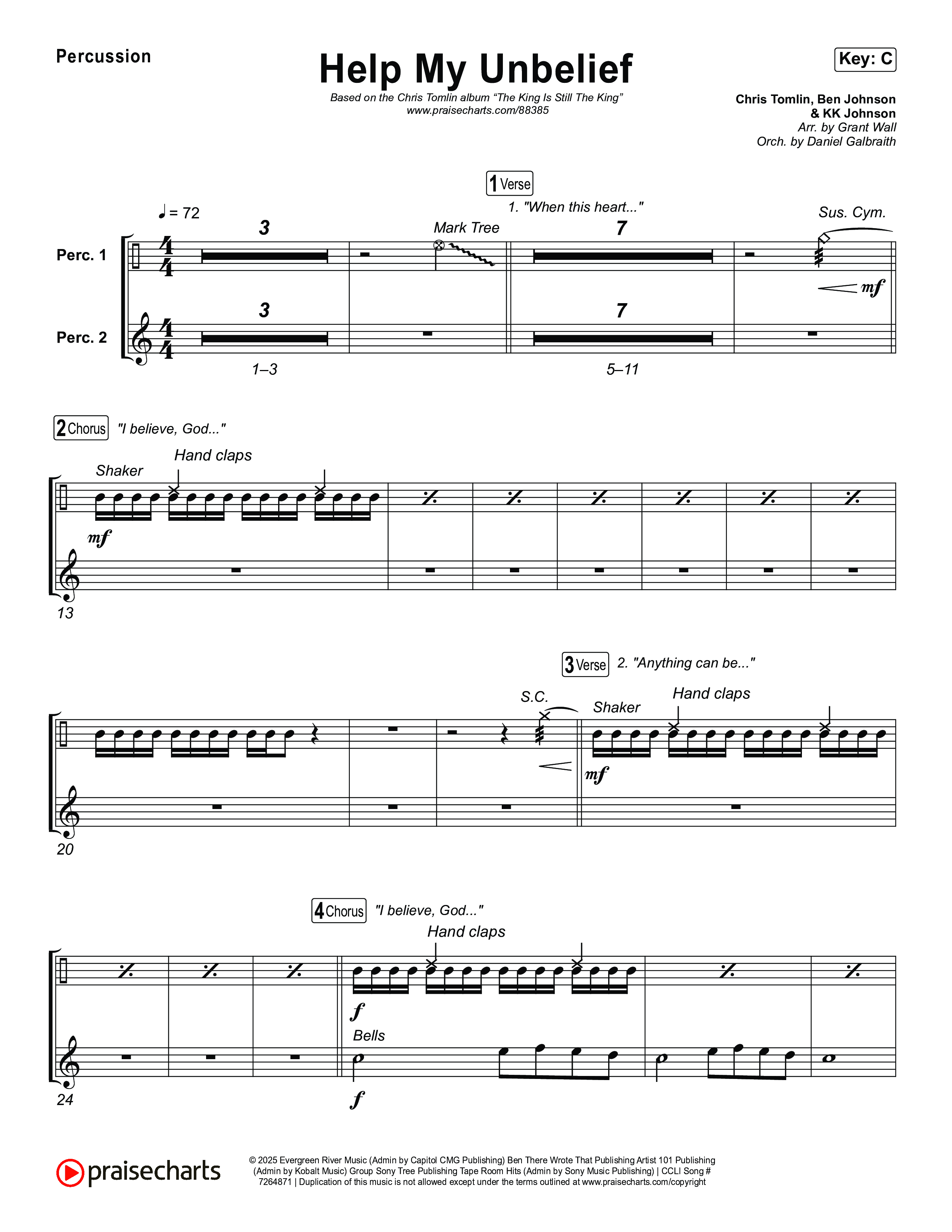 Help My Unbelief Percussion (Chris Tomlin)