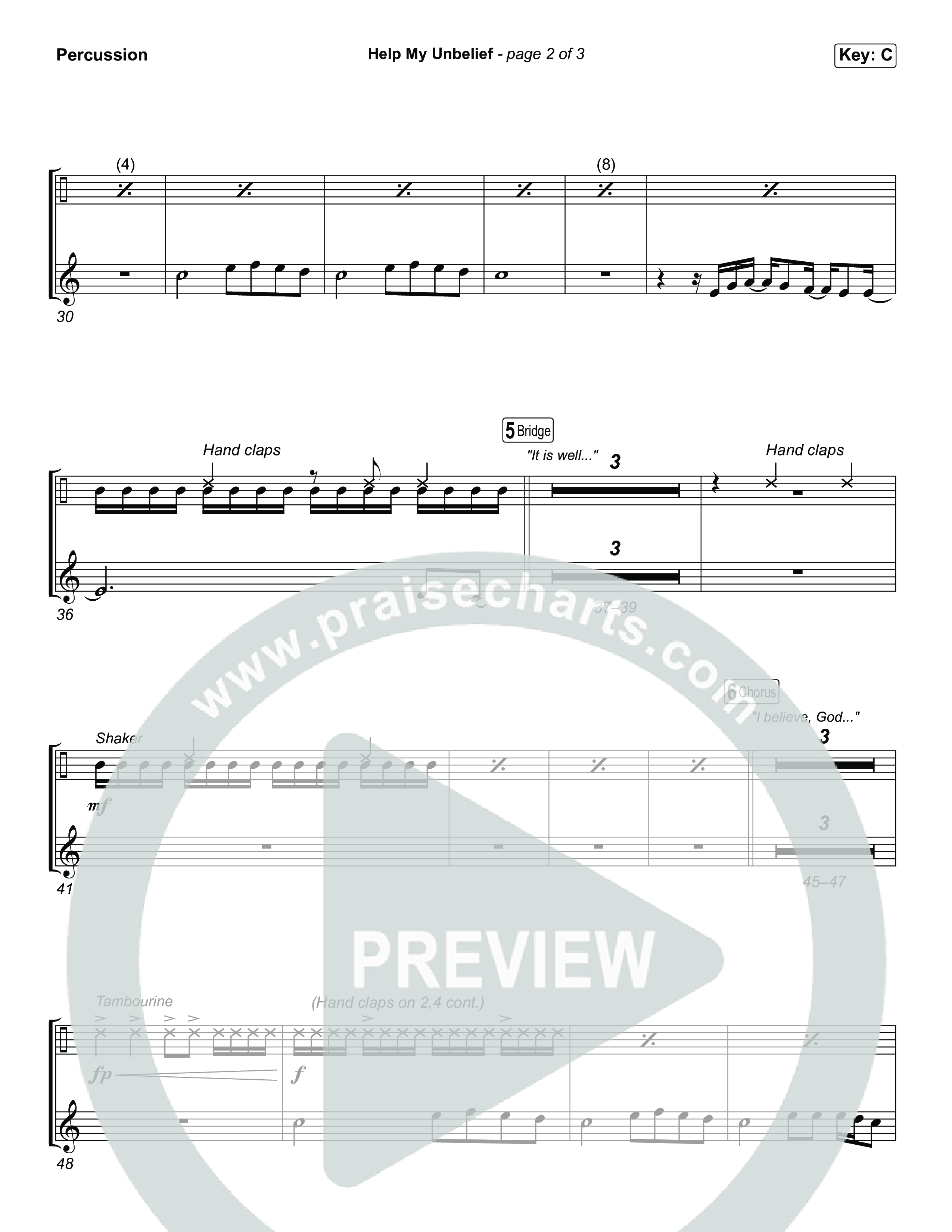 Help My Unbelief Percussion (Chris Tomlin)