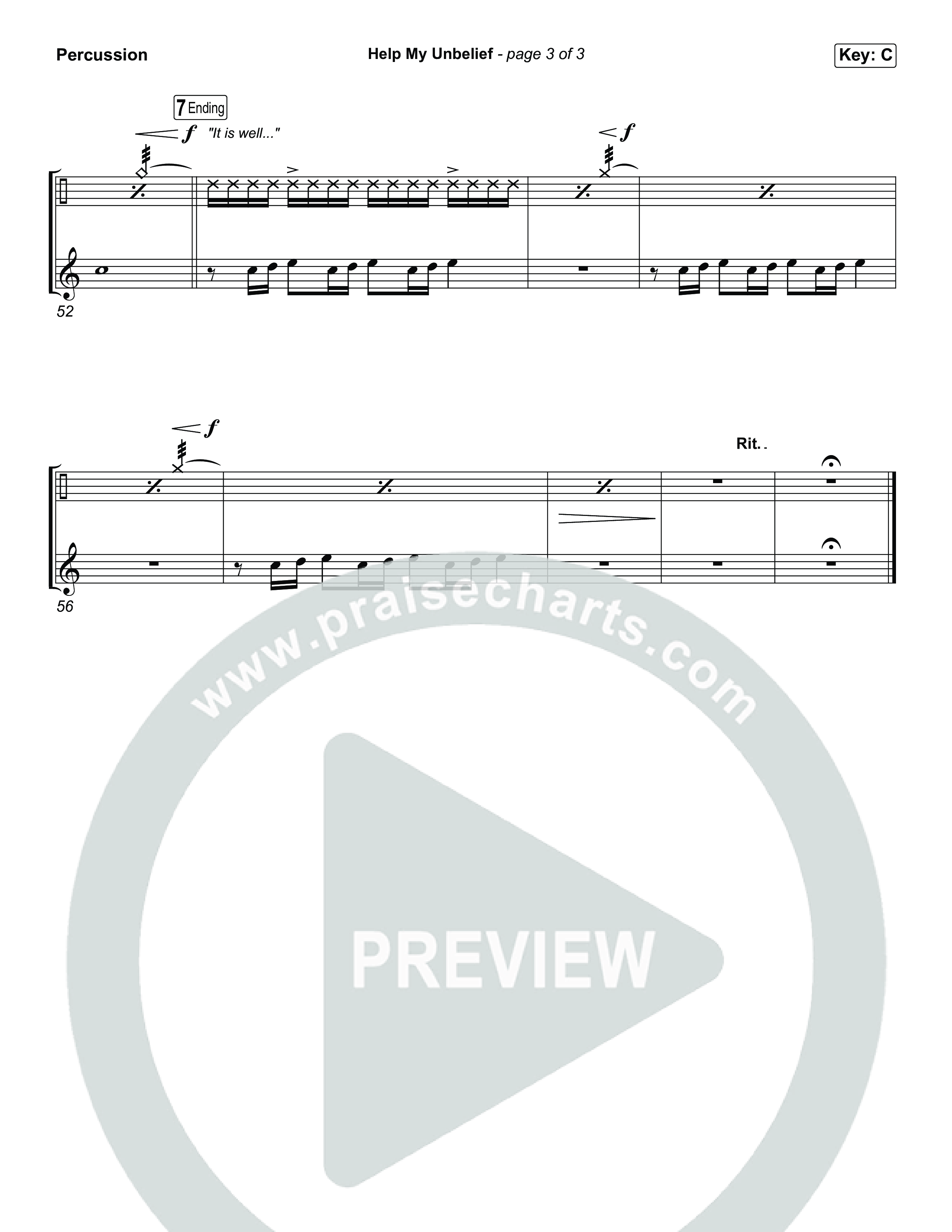 Help My Unbelief Percussion (Chris Tomlin)