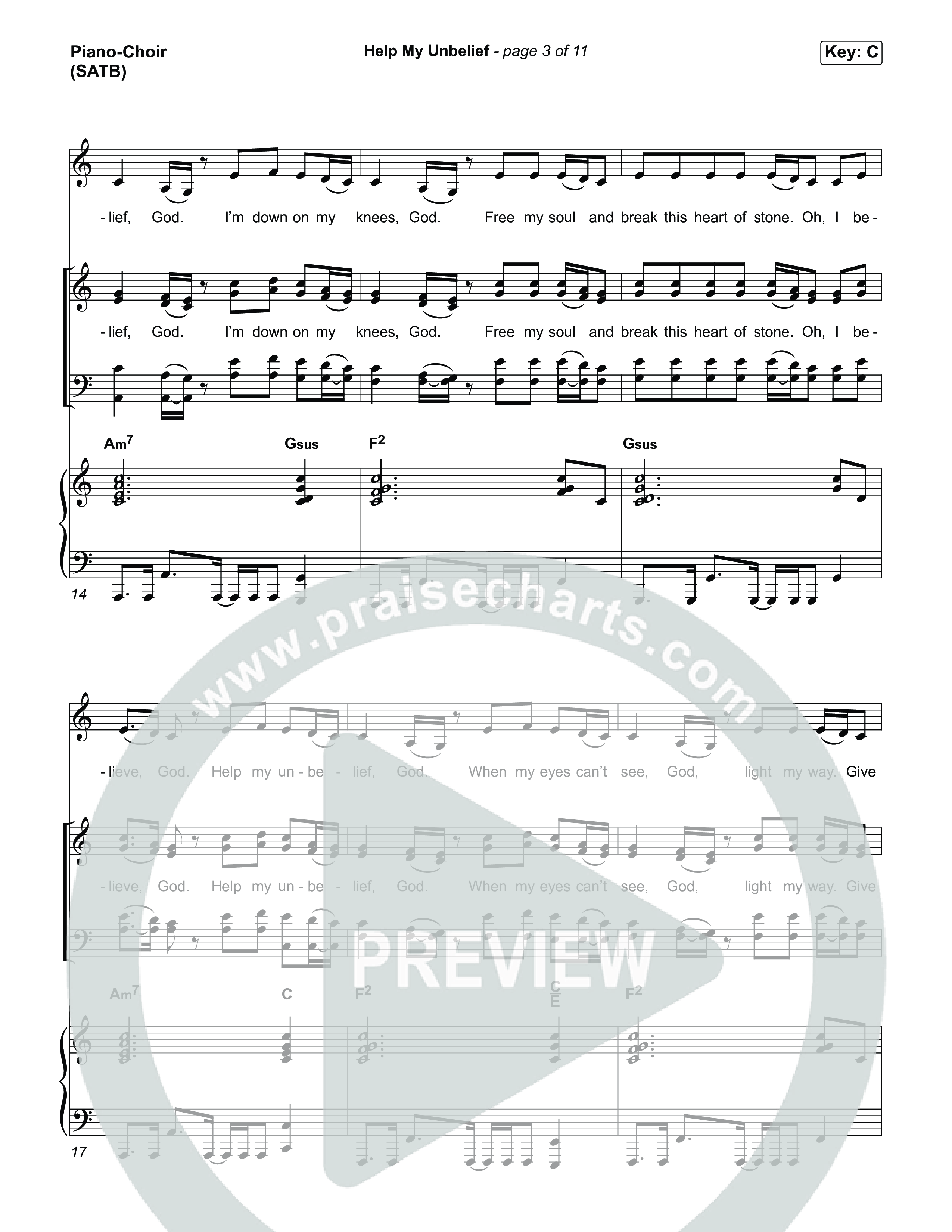 Help My Unbelief Piano/Vocal Pack (Chris Tomlin)