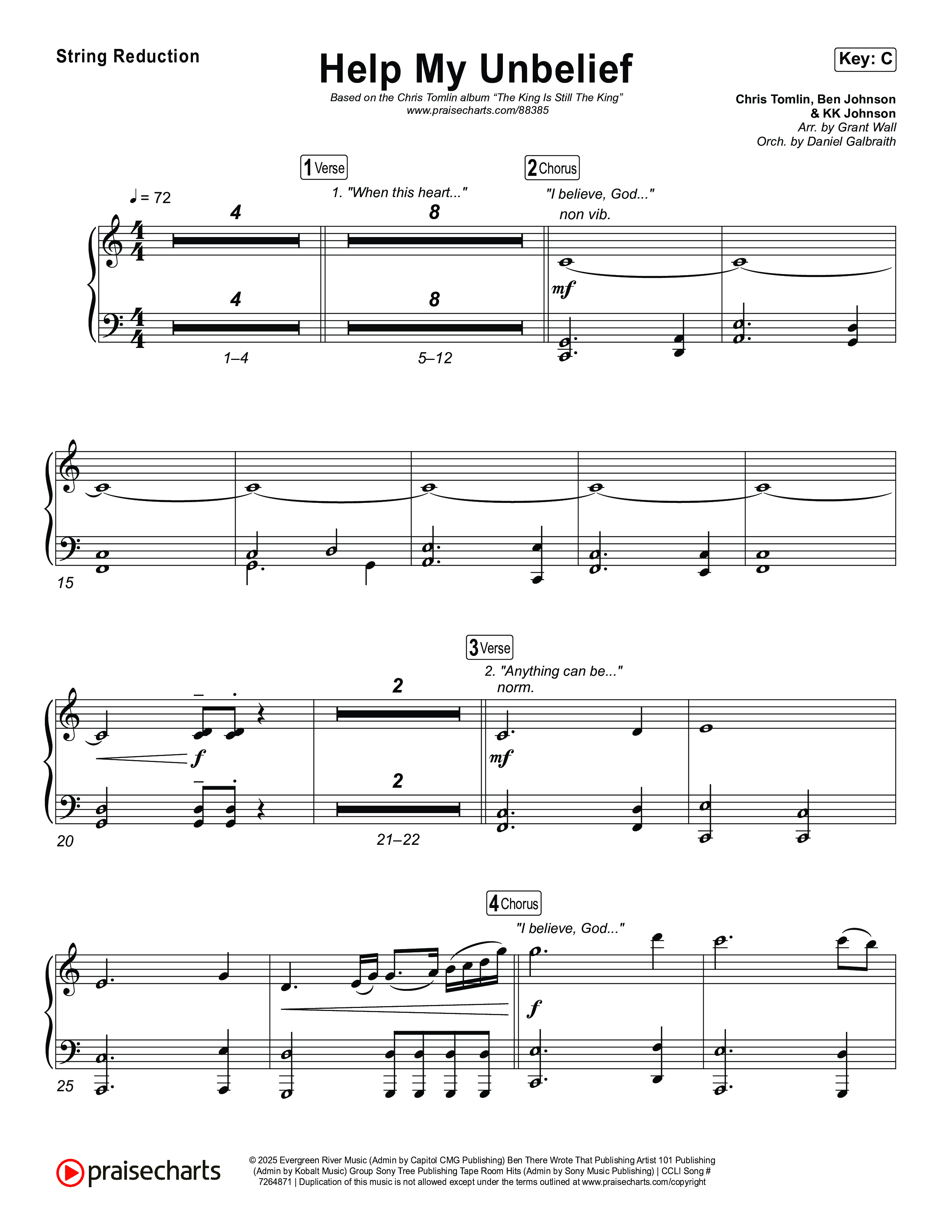 Help My Unbelief String Reduction (Chris Tomlin)