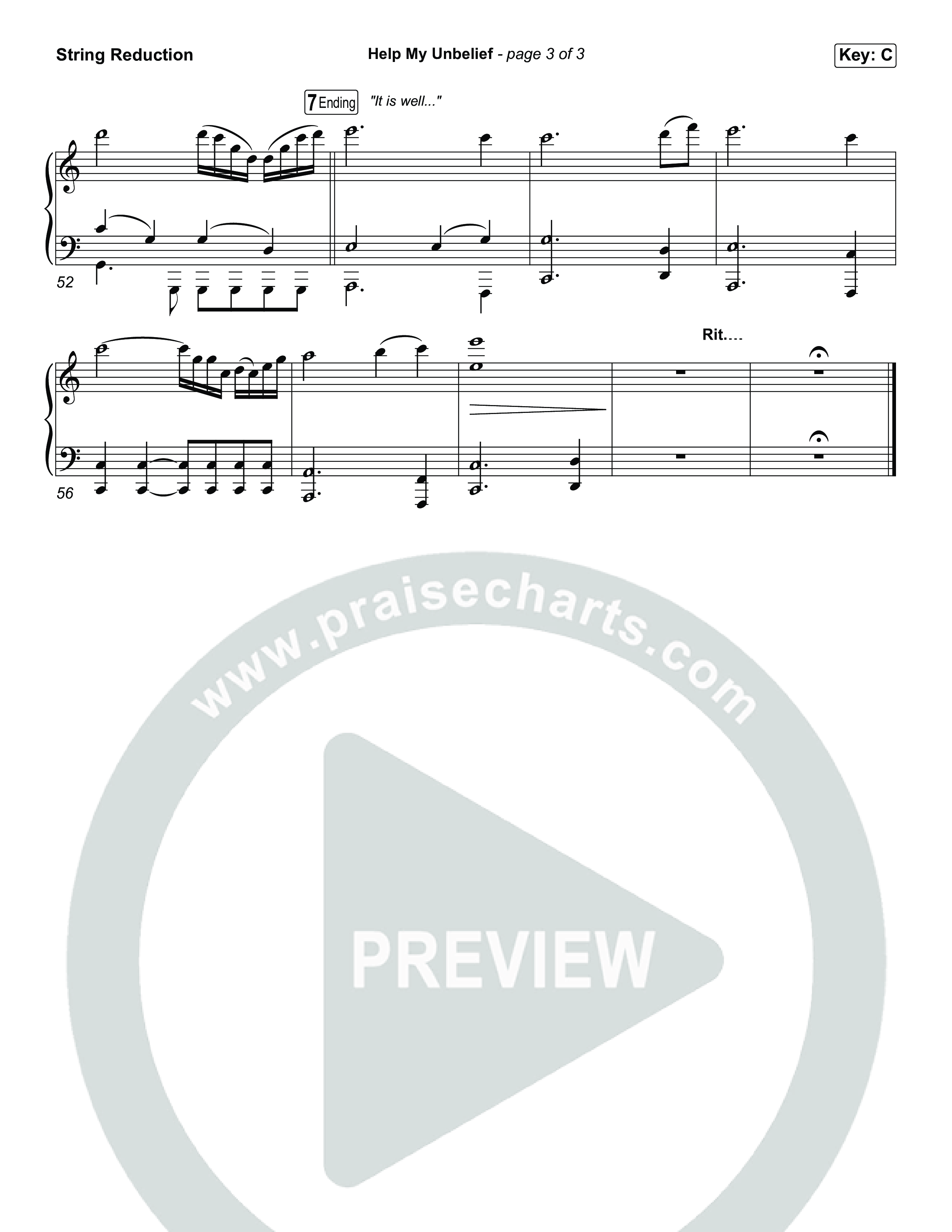 Help My Unbelief String Reduction (Chris Tomlin)