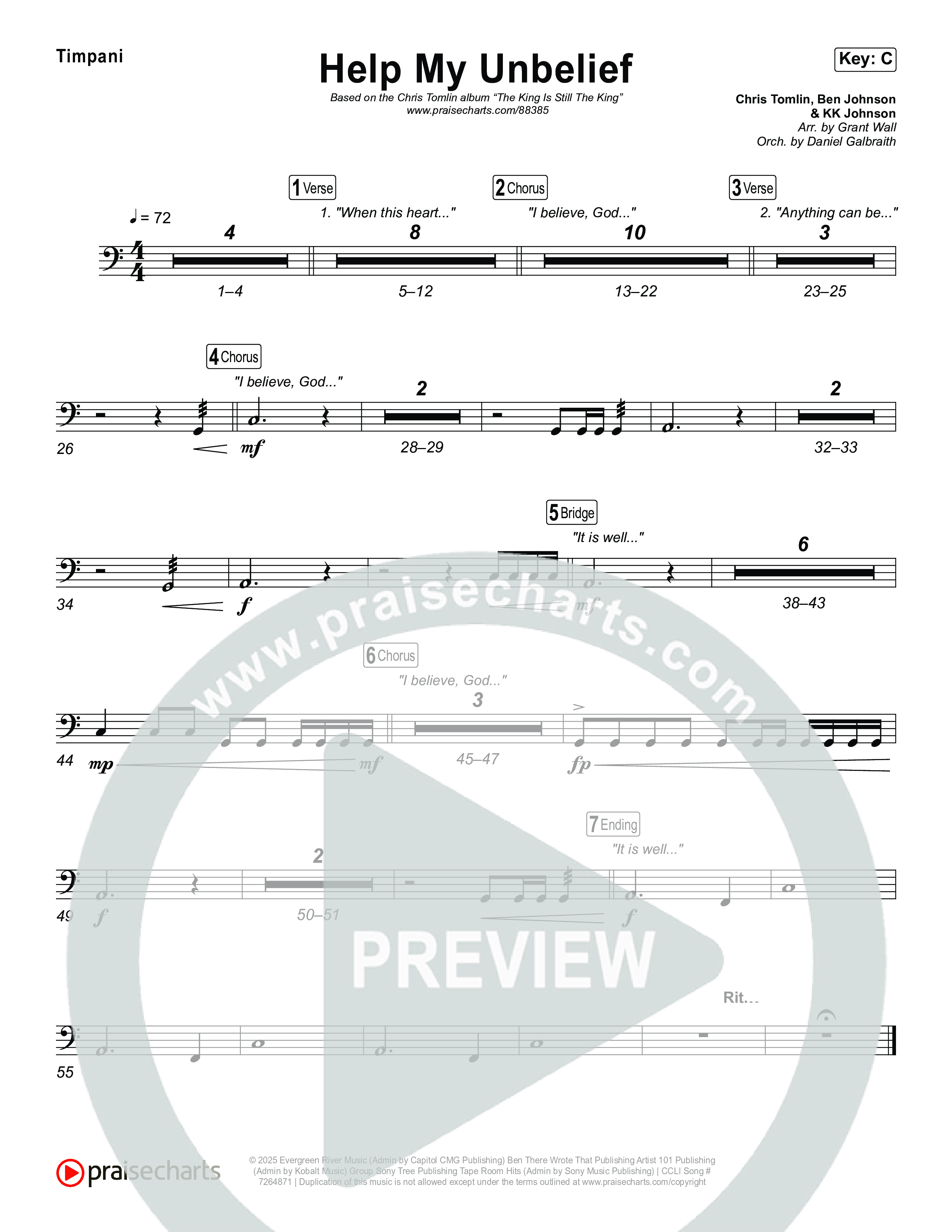 Help My Unbelief Timpani (Chris Tomlin)