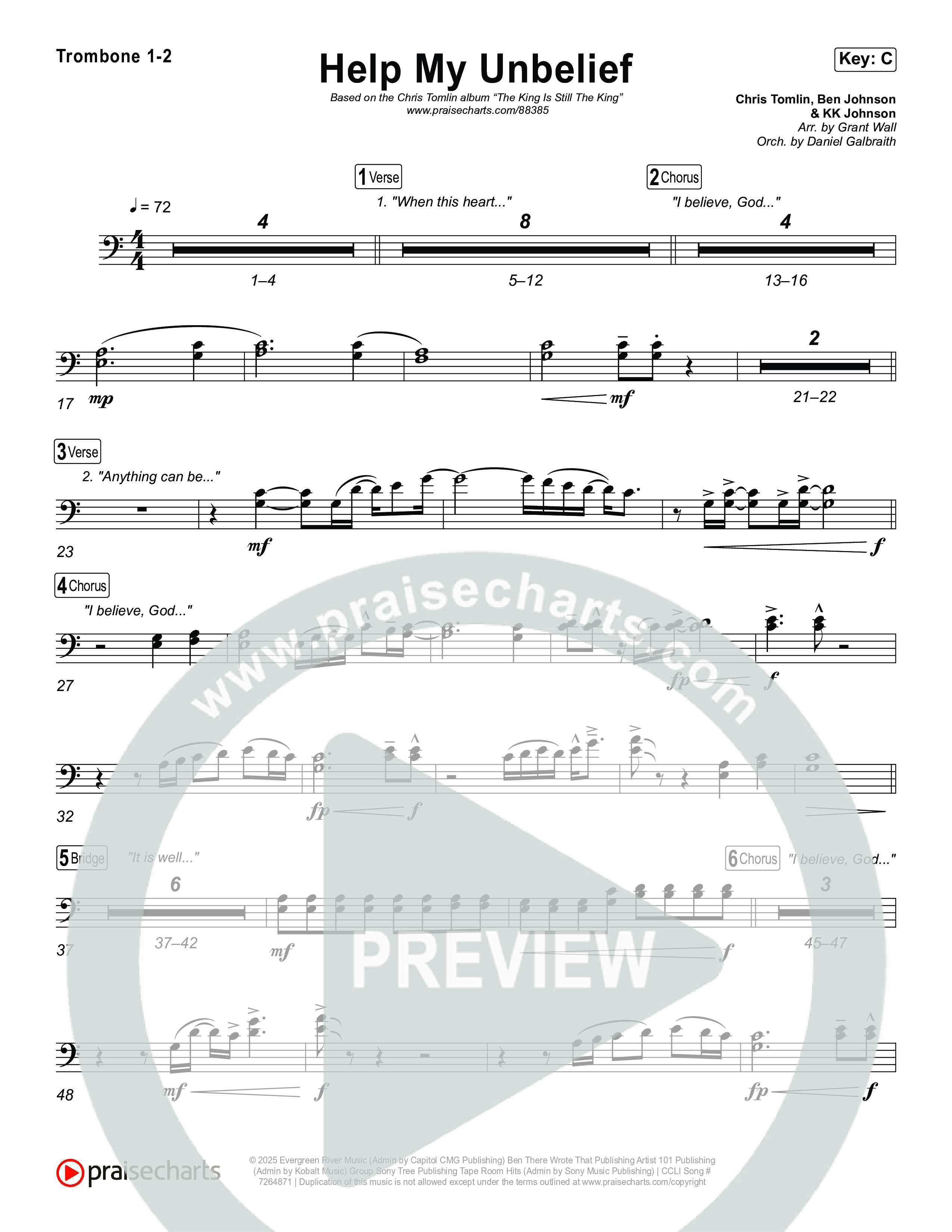 Help My Unbelief Trombone 1/2 (Chris Tomlin)
