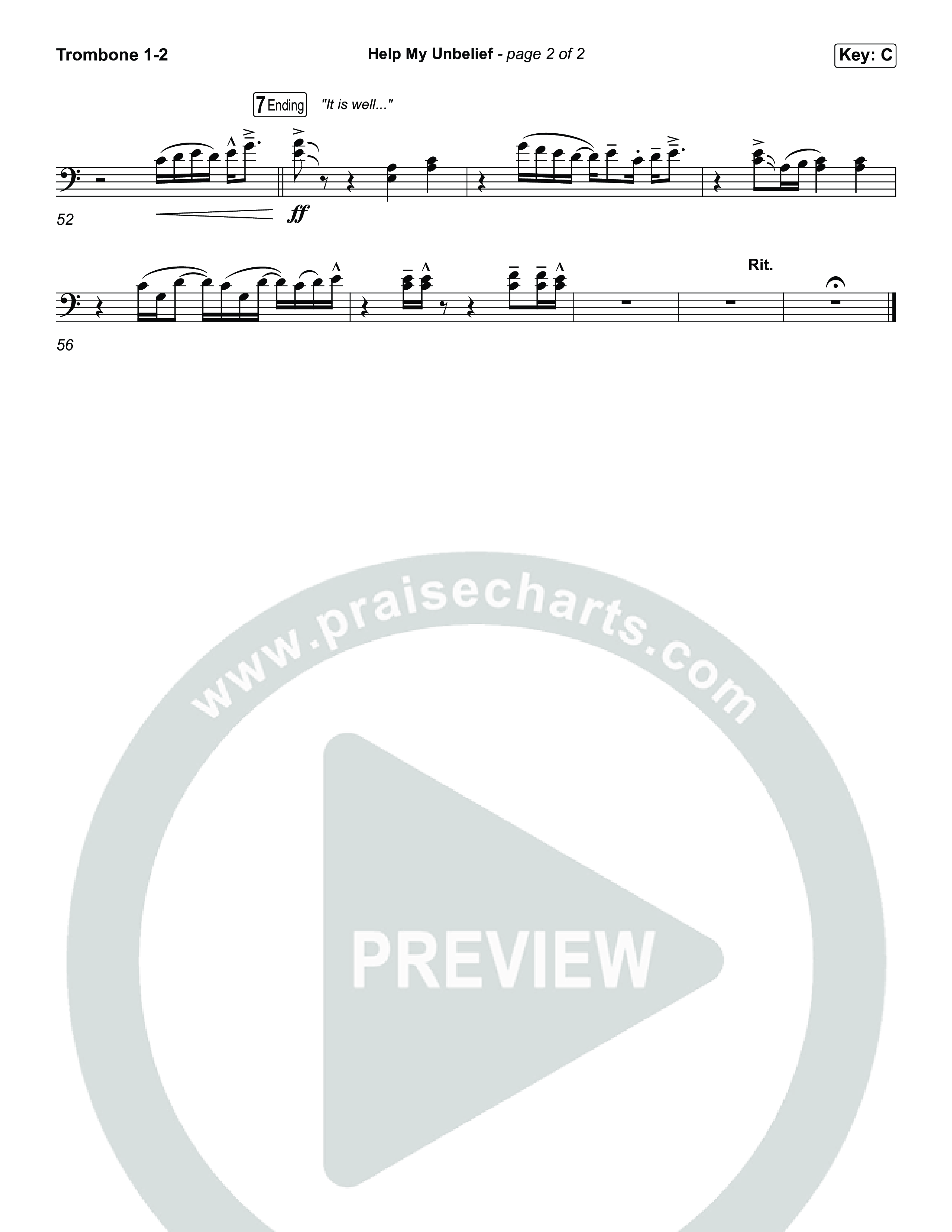 Help My Unbelief Trombone 1/2 (Chris Tomlin)