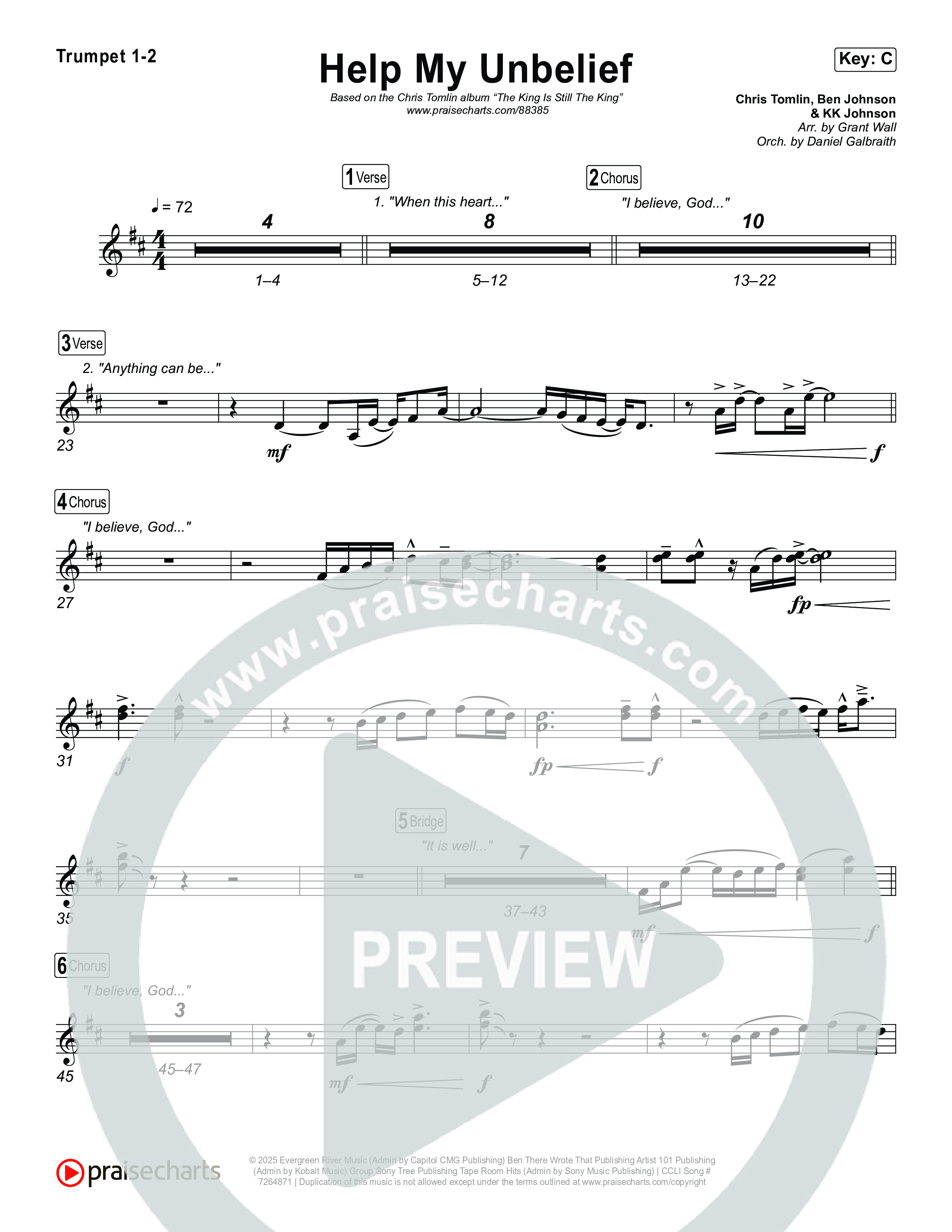 Help My Unbelief Brass Pack (Chris Tomlin)