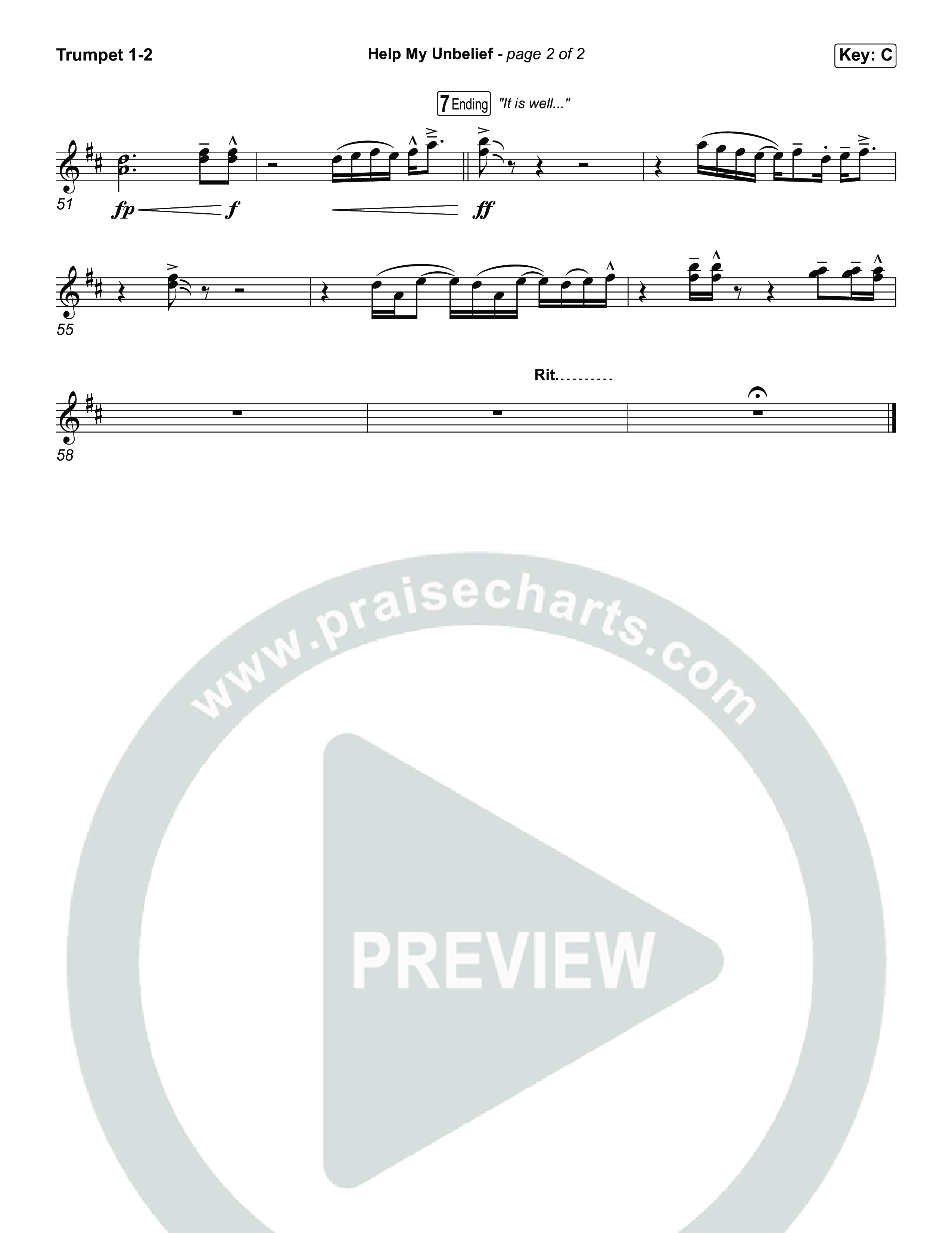 Help My Unbelief Trumpet 1,2 (Chris Tomlin)