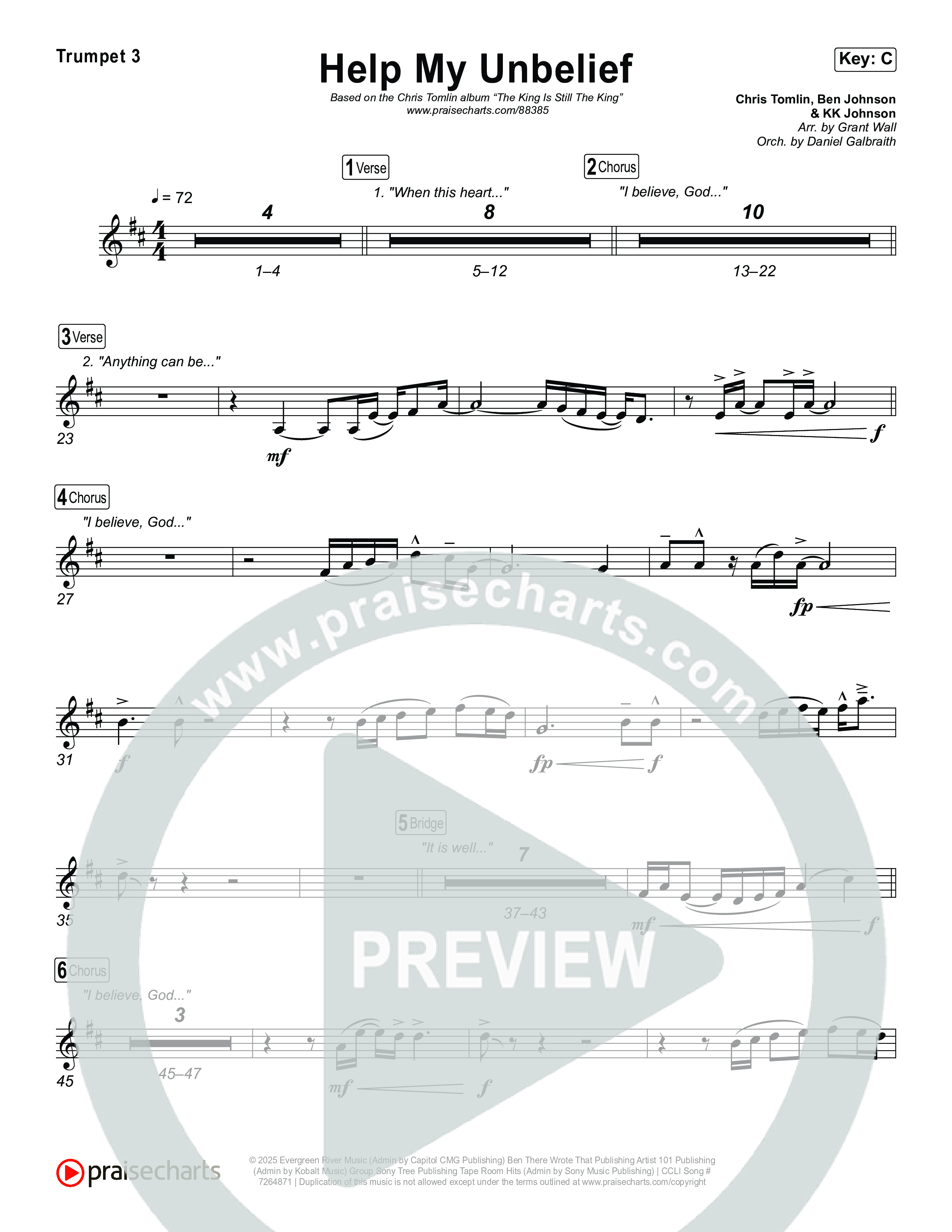 Help My Unbelief Trumpet 3 (Chris Tomlin)