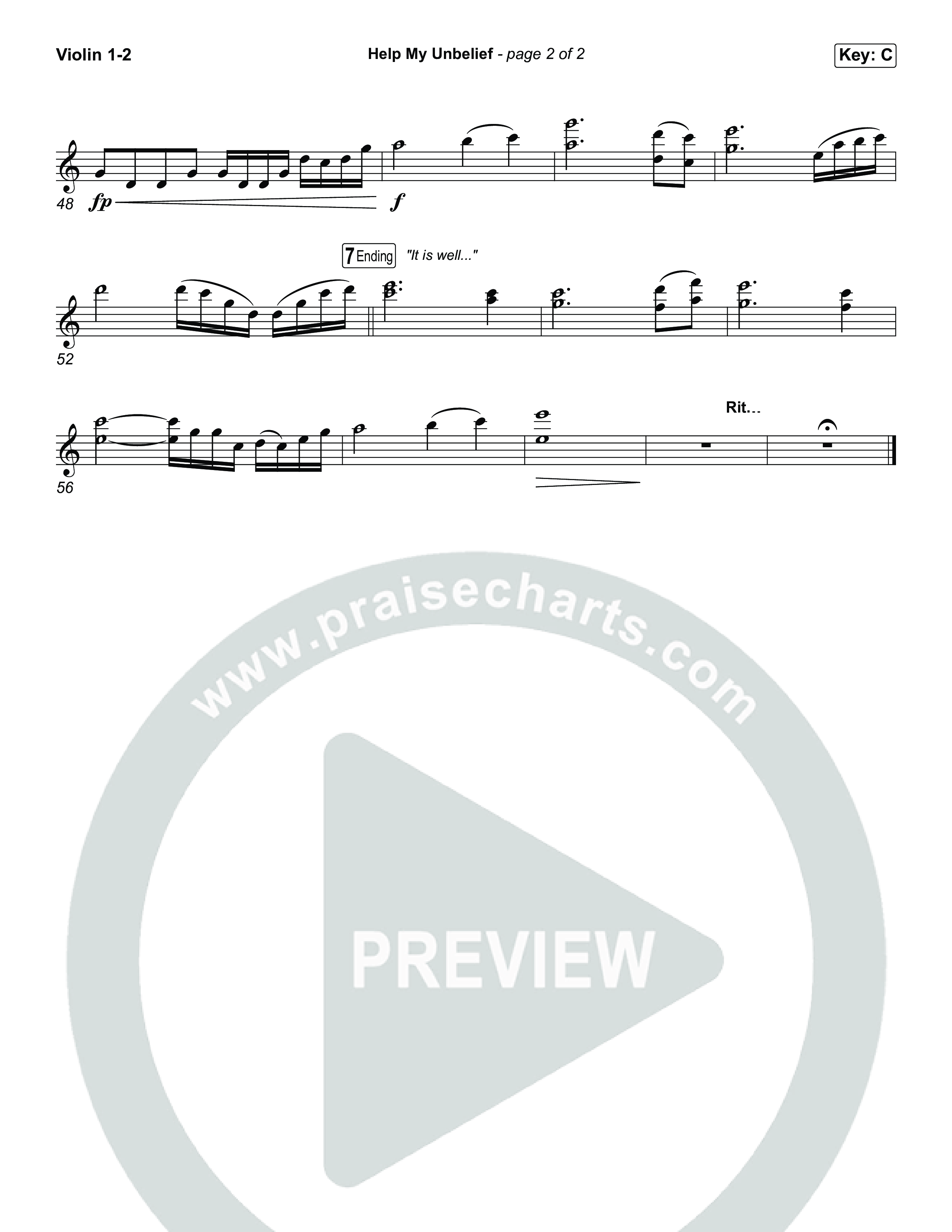 Help My Unbelief Violin 1/2 (Chris Tomlin)