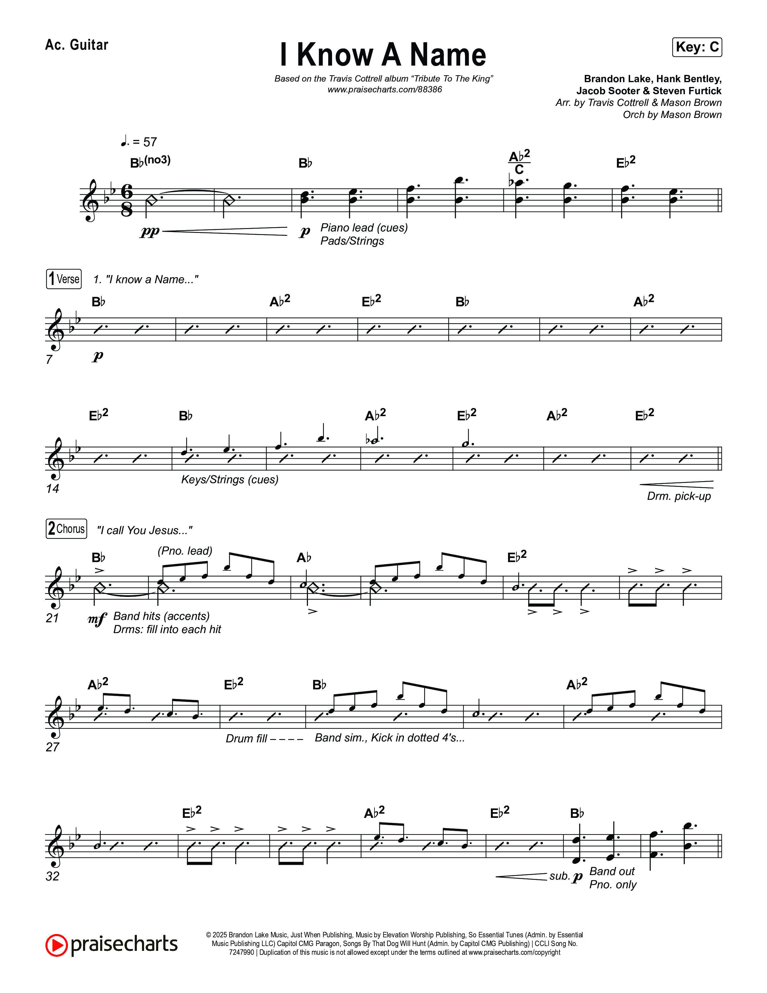 I Know A Name (Choral/SATB) Acoustic Guitar (Travis Cottrell / Arr. Mason Brown)
