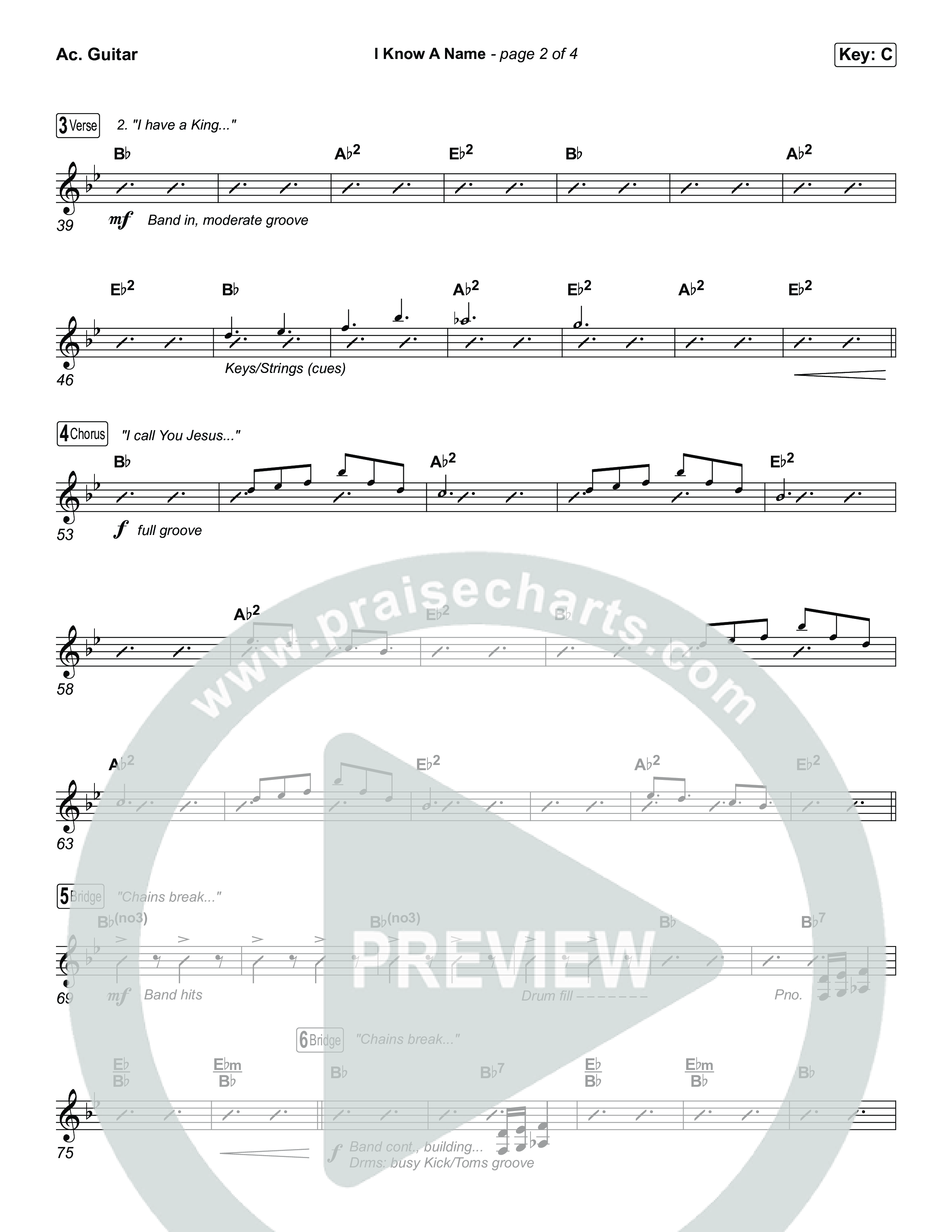 I Know A Name (Choral/SATB) Acoustic Guitar (Travis Cottrell / Arr. Mason Brown)