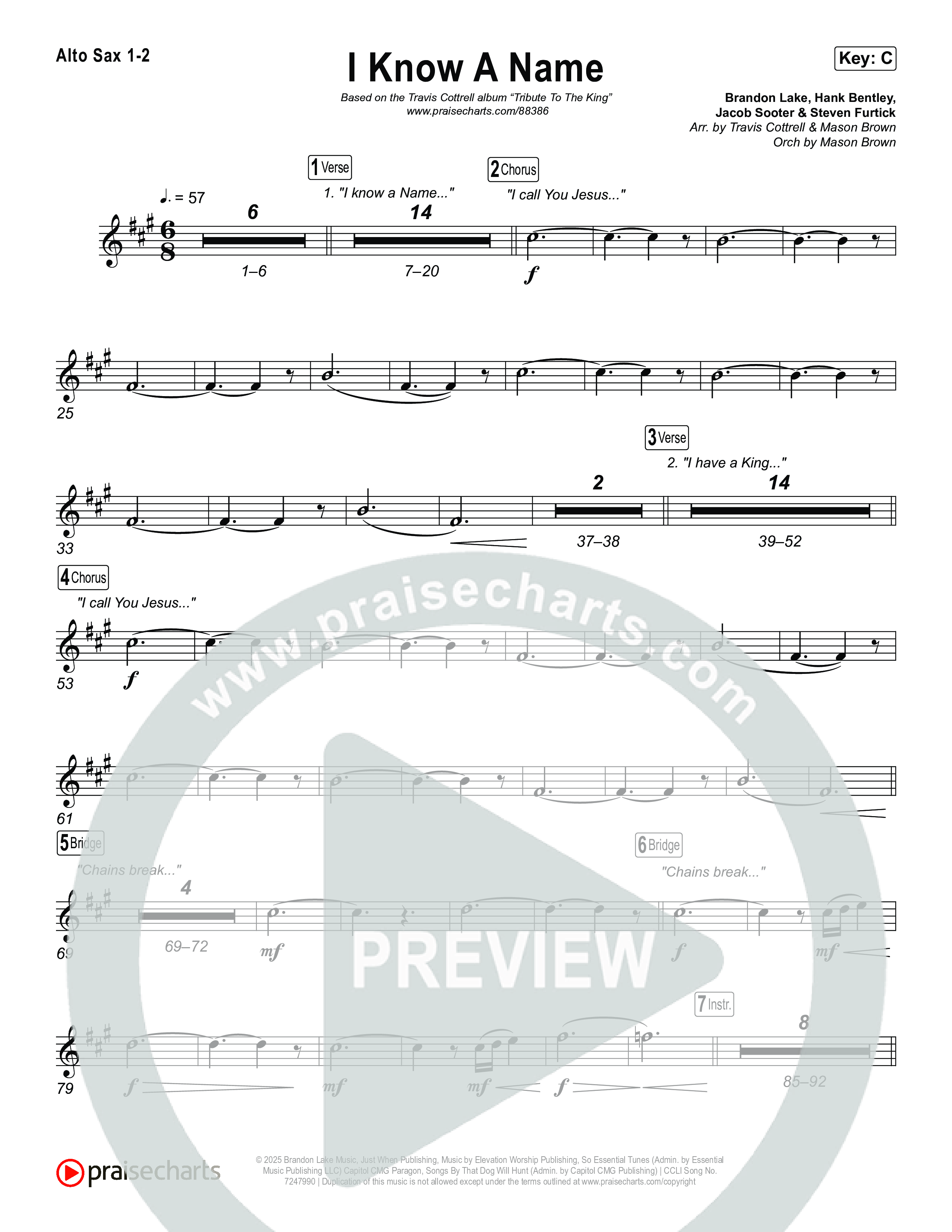 I Know A Name (Choral/SATB) Sax Pack (Travis Cottrell / Arr. Mason Brown)