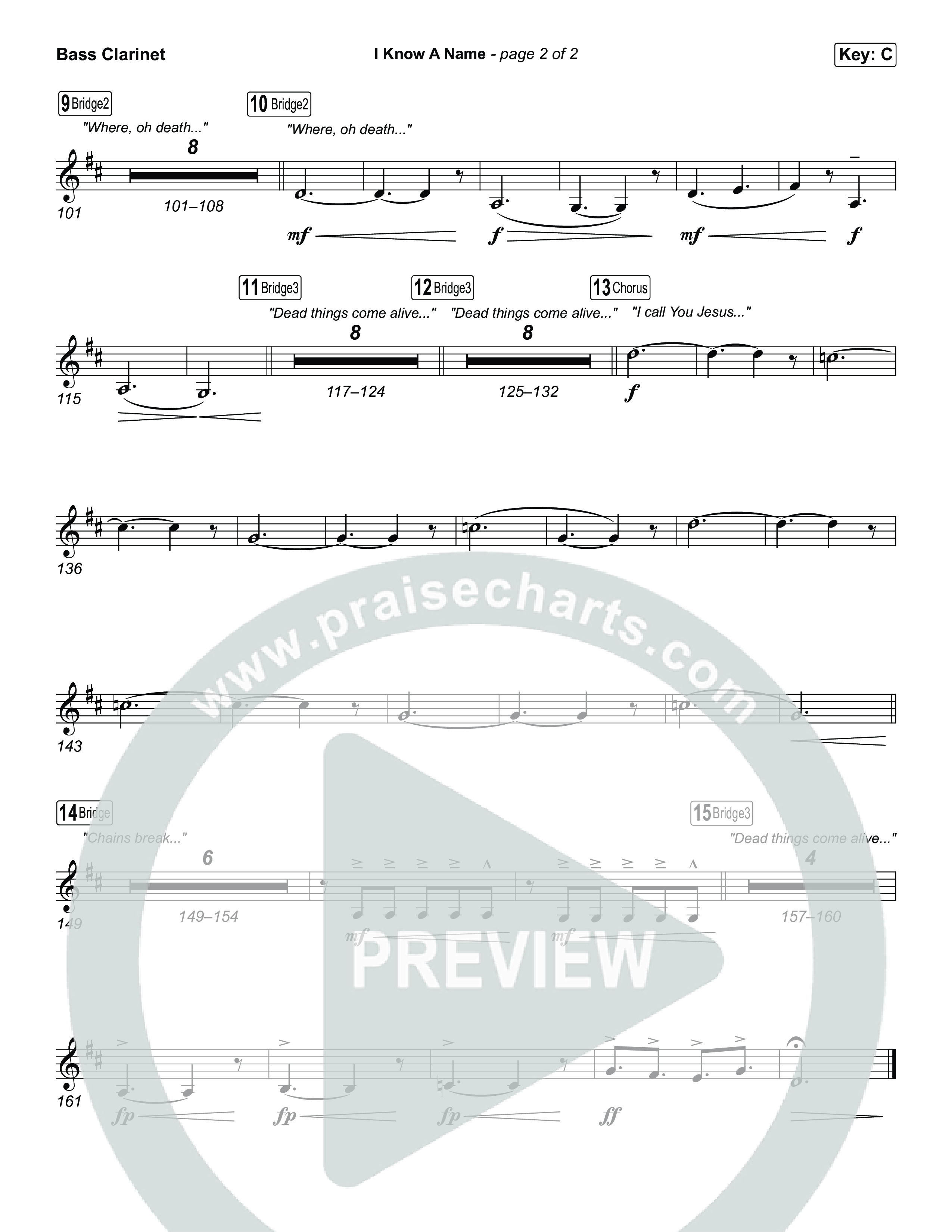 I Know A Name (Choral/SATB) Bass Clarinet (Travis Cottrell / Arr. Mason Brown)