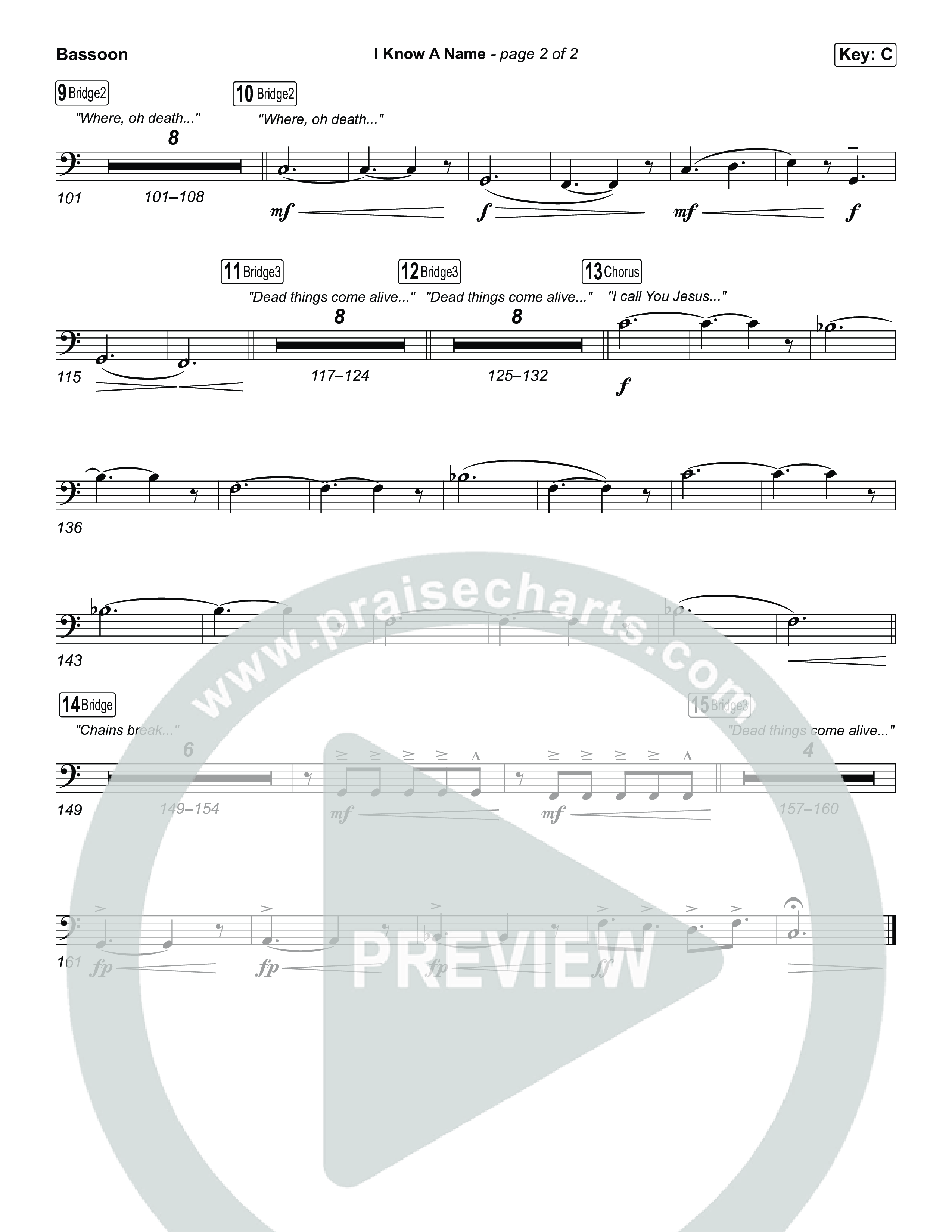 I Know A Name (Choral/SATB) Bassoon (Travis Cottrell / Arr. Mason Brown)