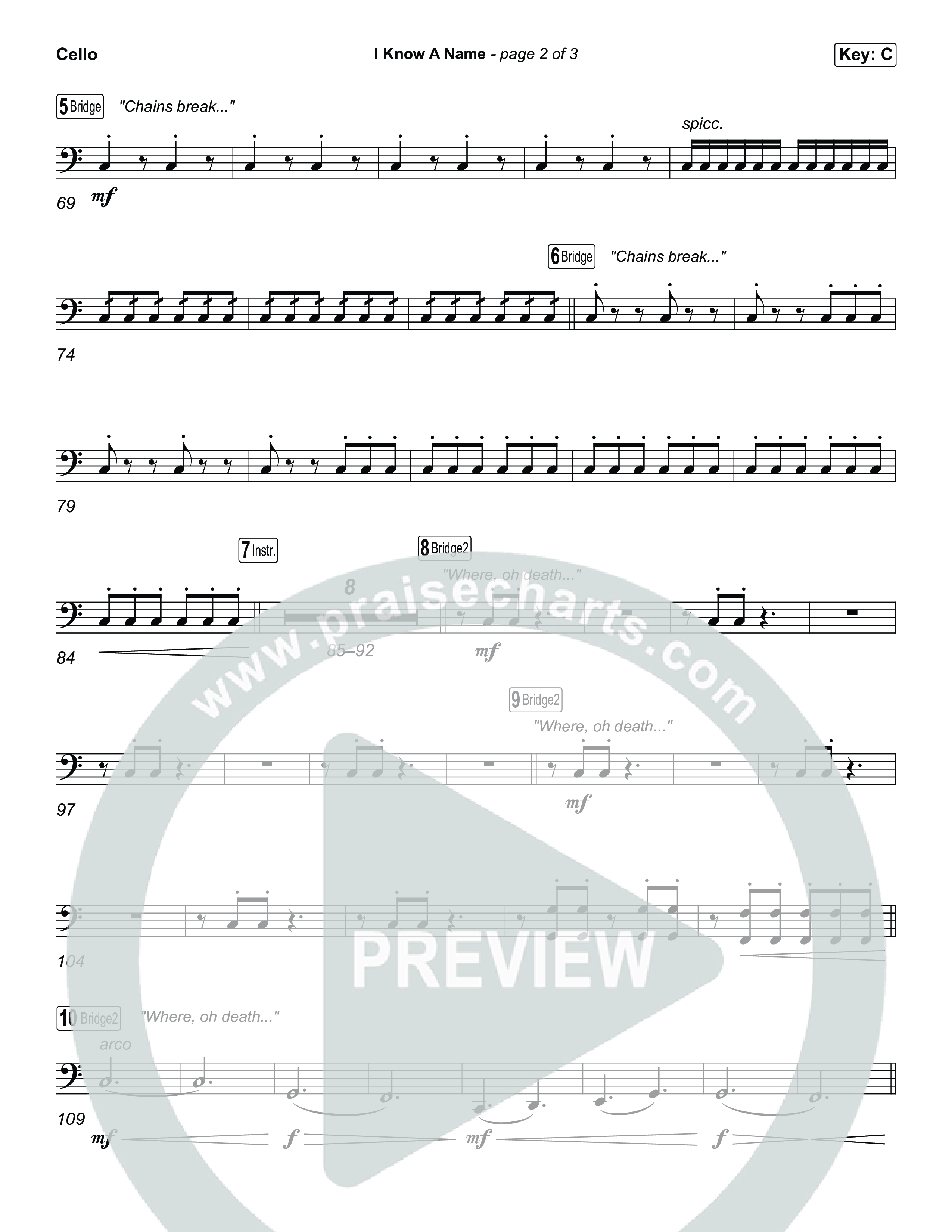 I Know A Name (Choral/SATB) Cello (Travis Cottrell / Arr. Mason Brown)