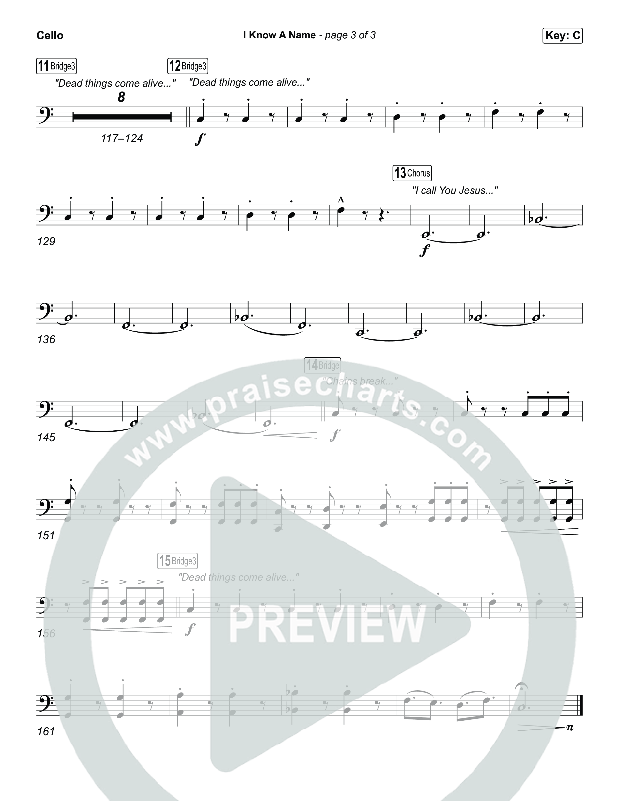 I Know A Name (Choral/SATB) Cello (Travis Cottrell / Arr. Mason Brown)