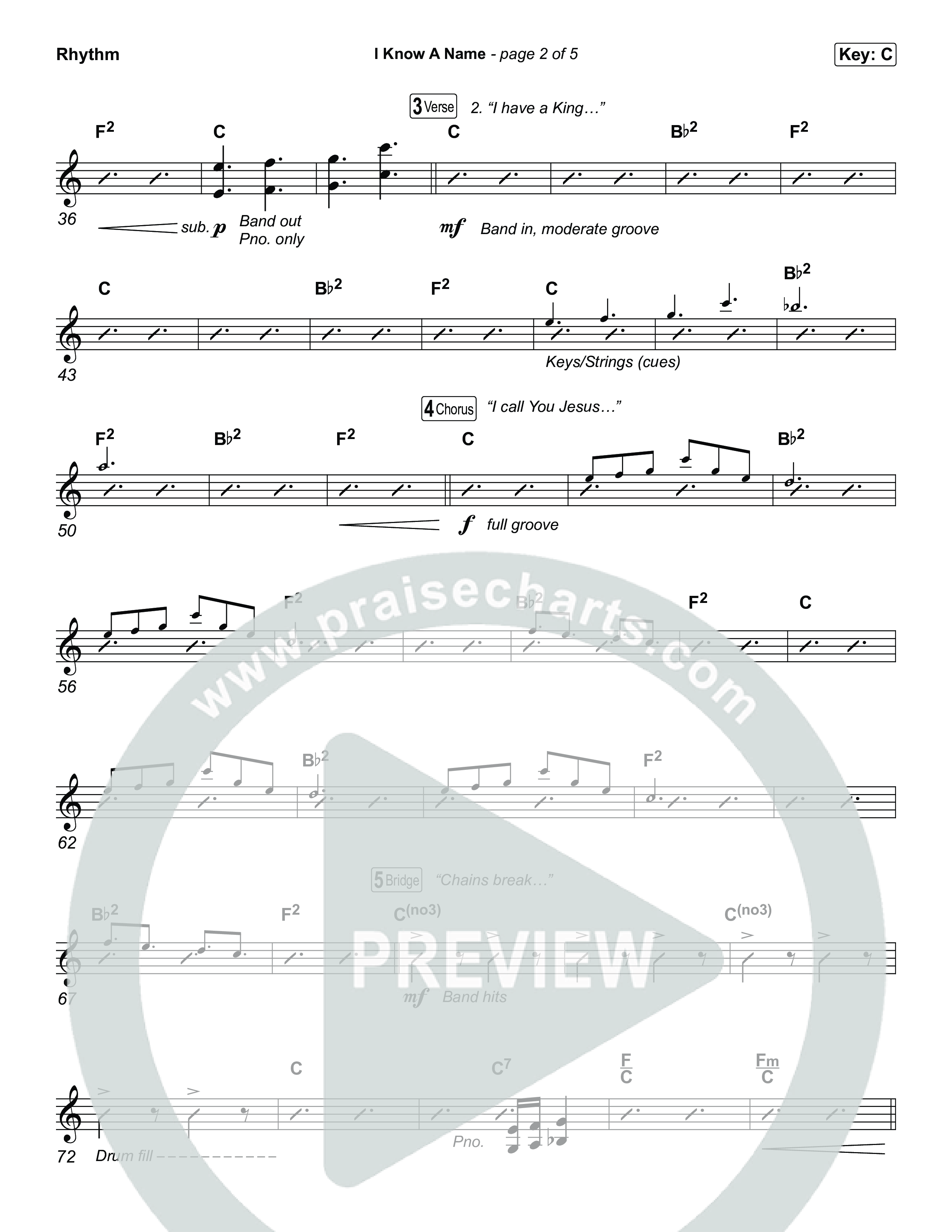 I Know A Name (Choral/SATB) Rhythm Chart (Travis Cottrell / Arr. Mason Brown)
