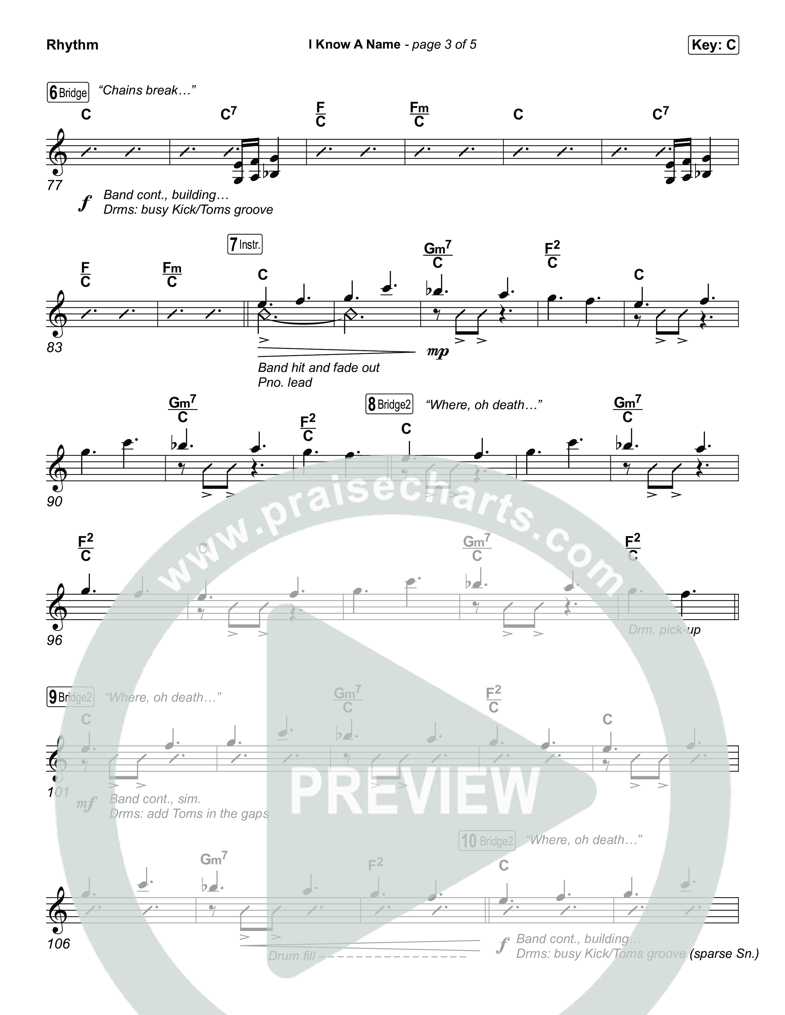 I Know A Name (Choral/SATB) Rhythm Chart (Travis Cottrell / Arr. Mason Brown)