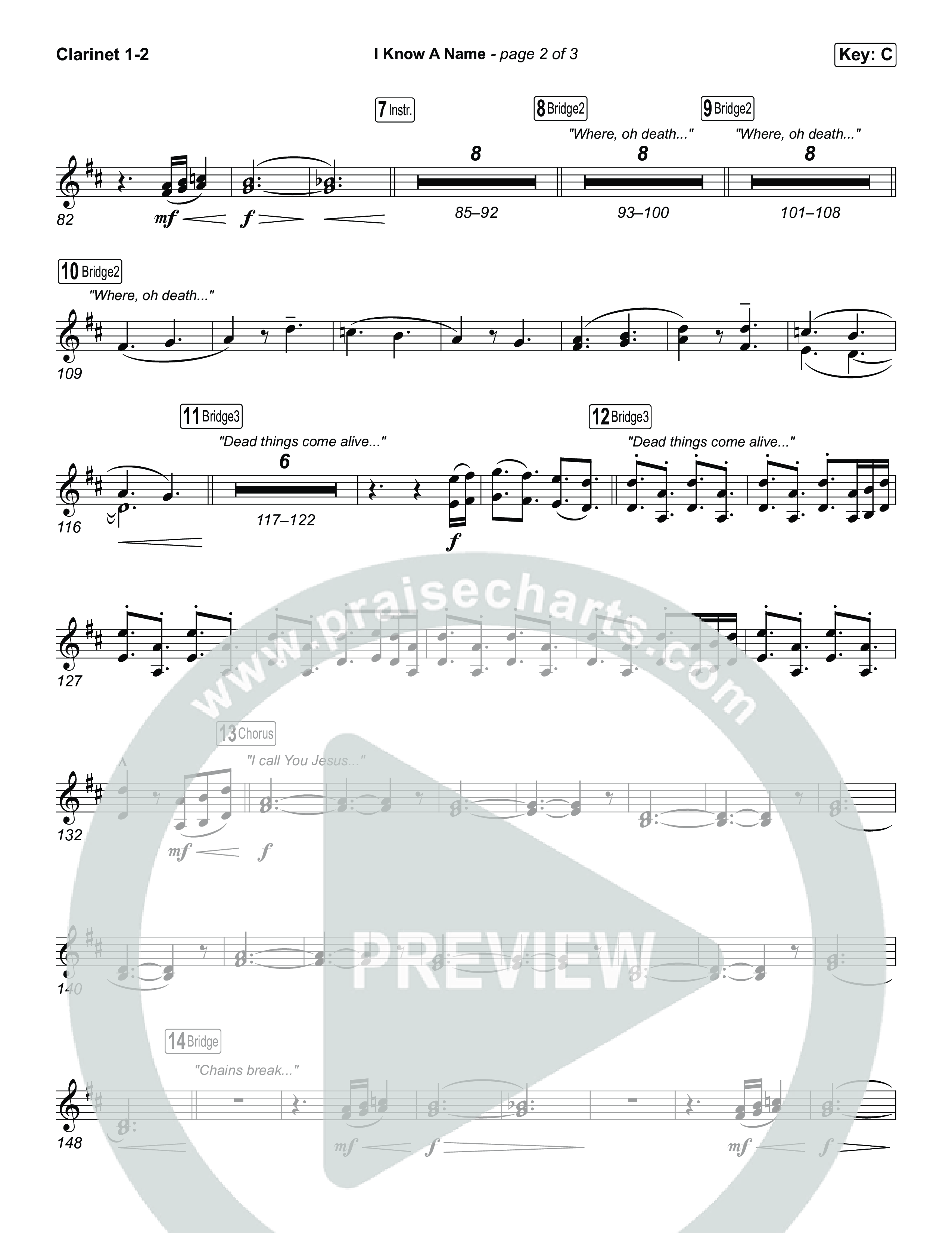 I Know A Name (Choral/SATB) Clarinet 1/2 (Travis Cottrell / Arr. Mason Brown)