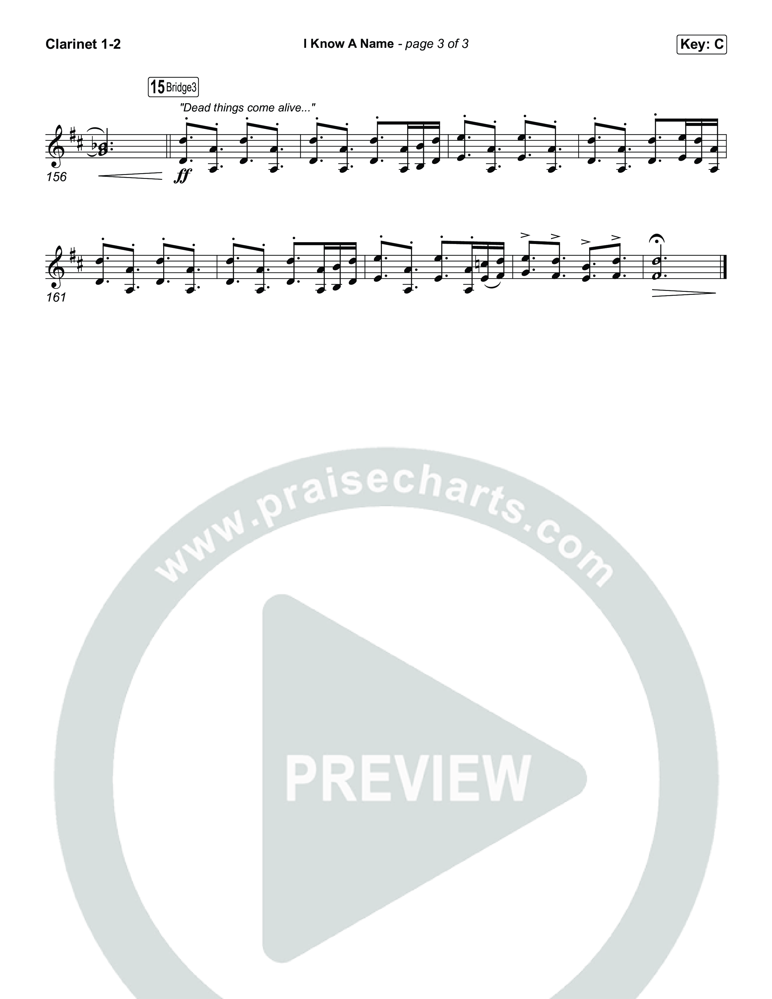 I Know A Name (Choral/SATB) Clarinet 1/2 (Travis Cottrell / Arr. Mason Brown)