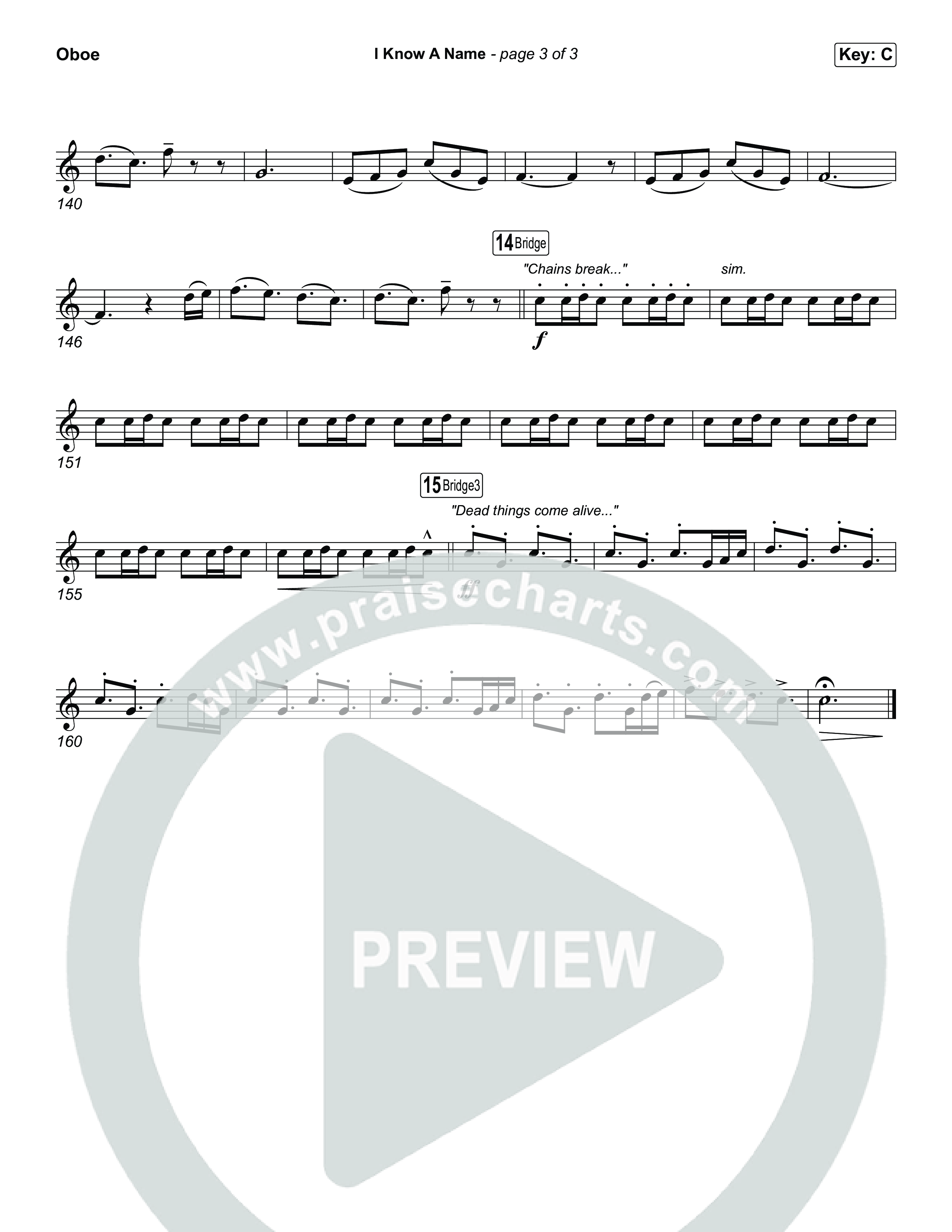 I Know A Name (Choral/SATB) Oboe (Travis Cottrell / Arr. Mason Brown)