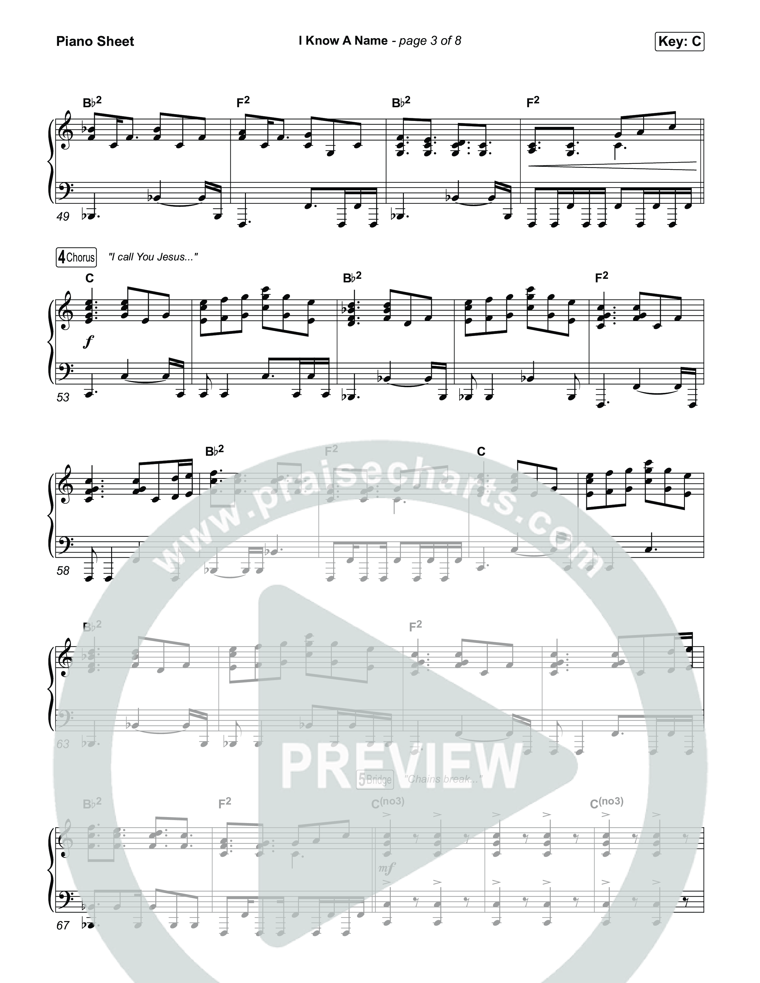 I Know A Name (Choral/SATB) Piano Sheet (Travis Cottrell / Arr. Mason Brown)