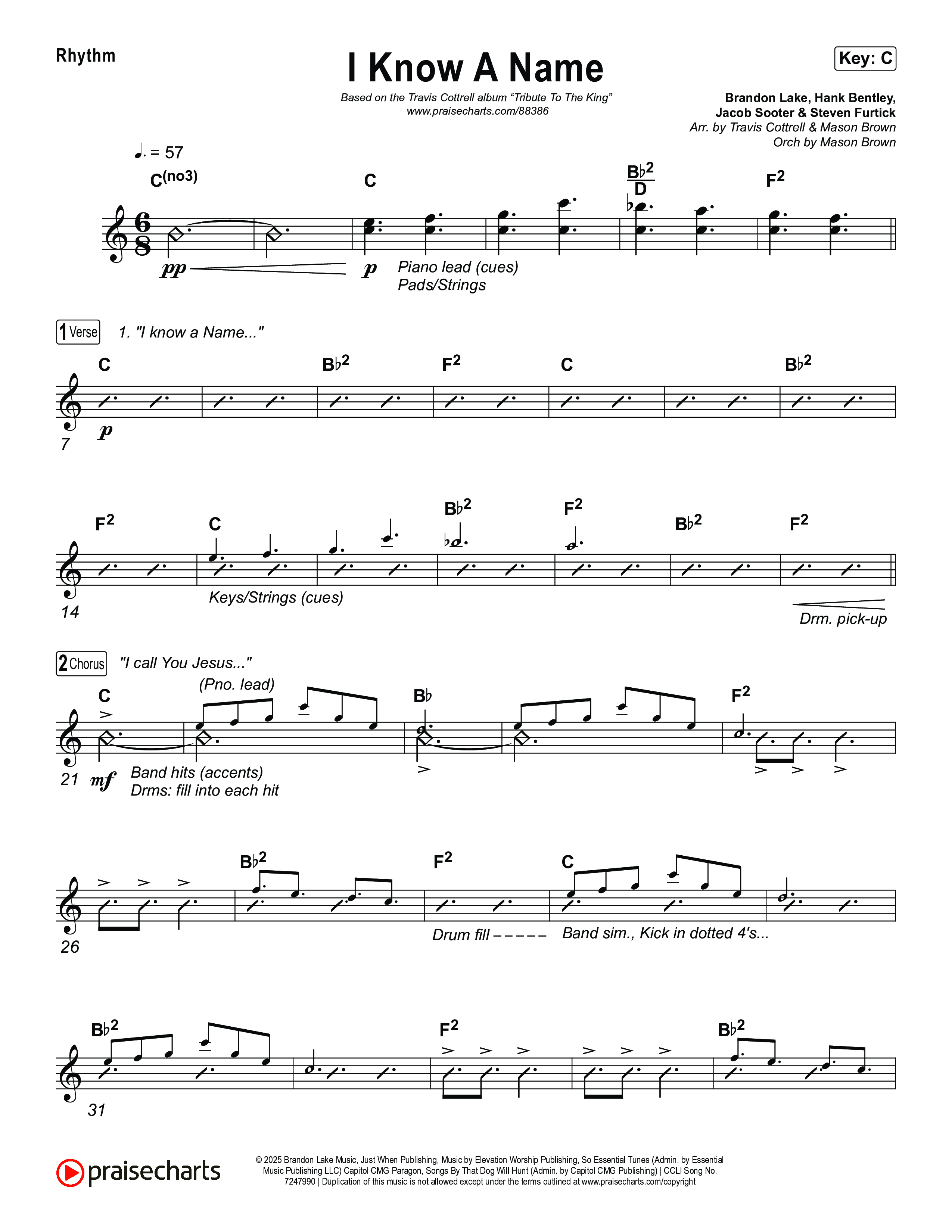 I Know A Name (Choral/SATB) Rhythm Pack (Travis Cottrell / Arr. Mason Brown)