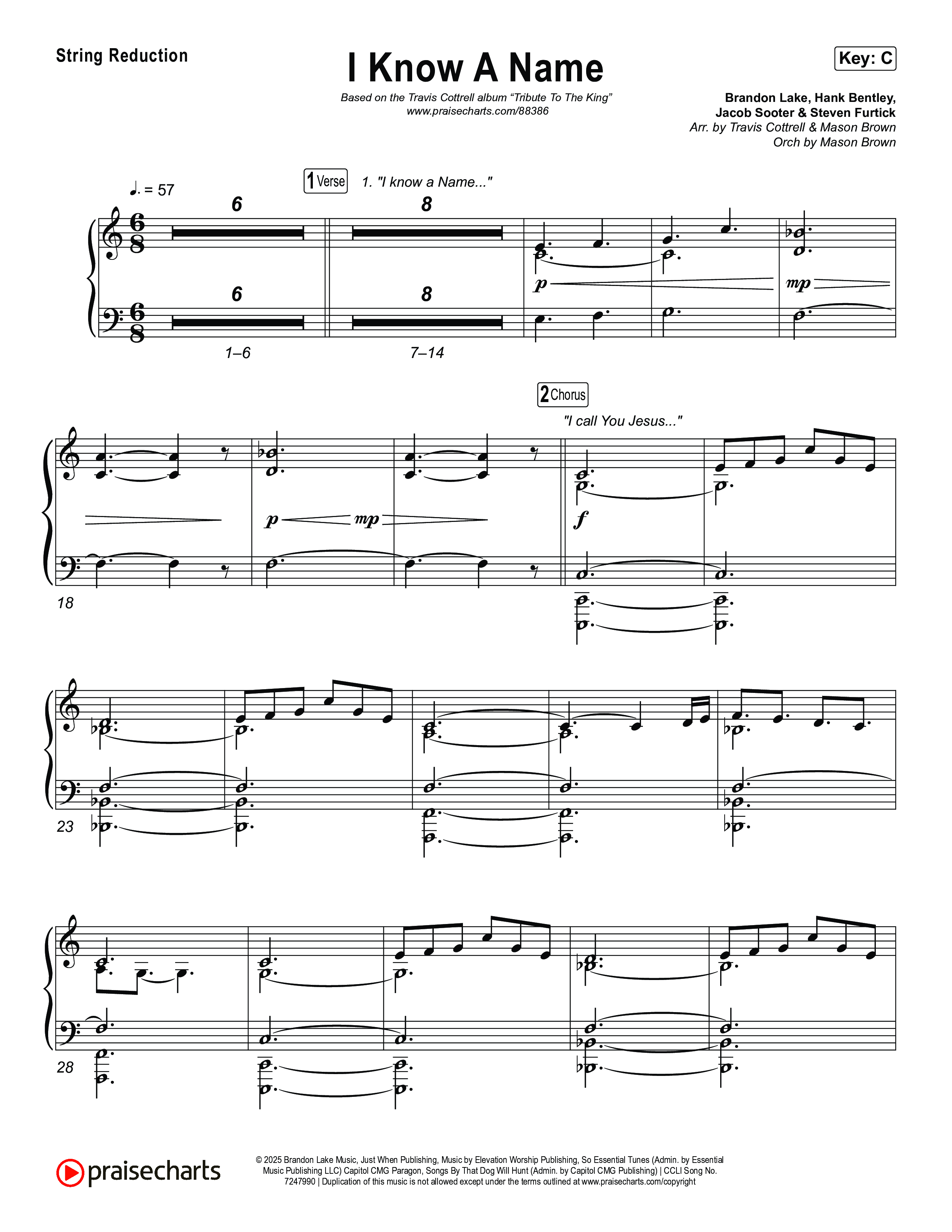 I Know A Name (Choral/SATB) String Reduction (Travis Cottrell / Arr. Mason Brown)