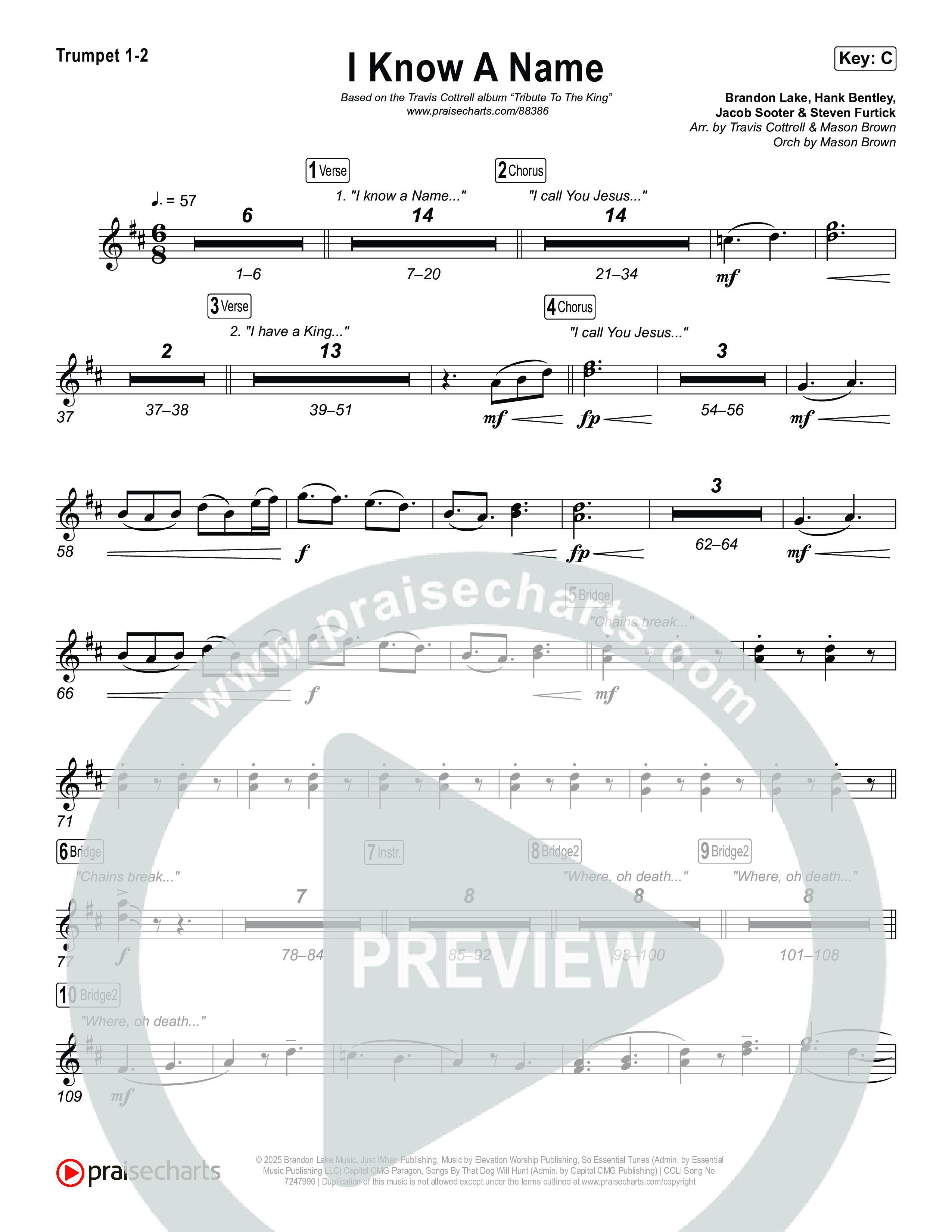 I Know A Name (Choral/SATB) Brass Pack (Travis Cottrell / Arr. Mason Brown)