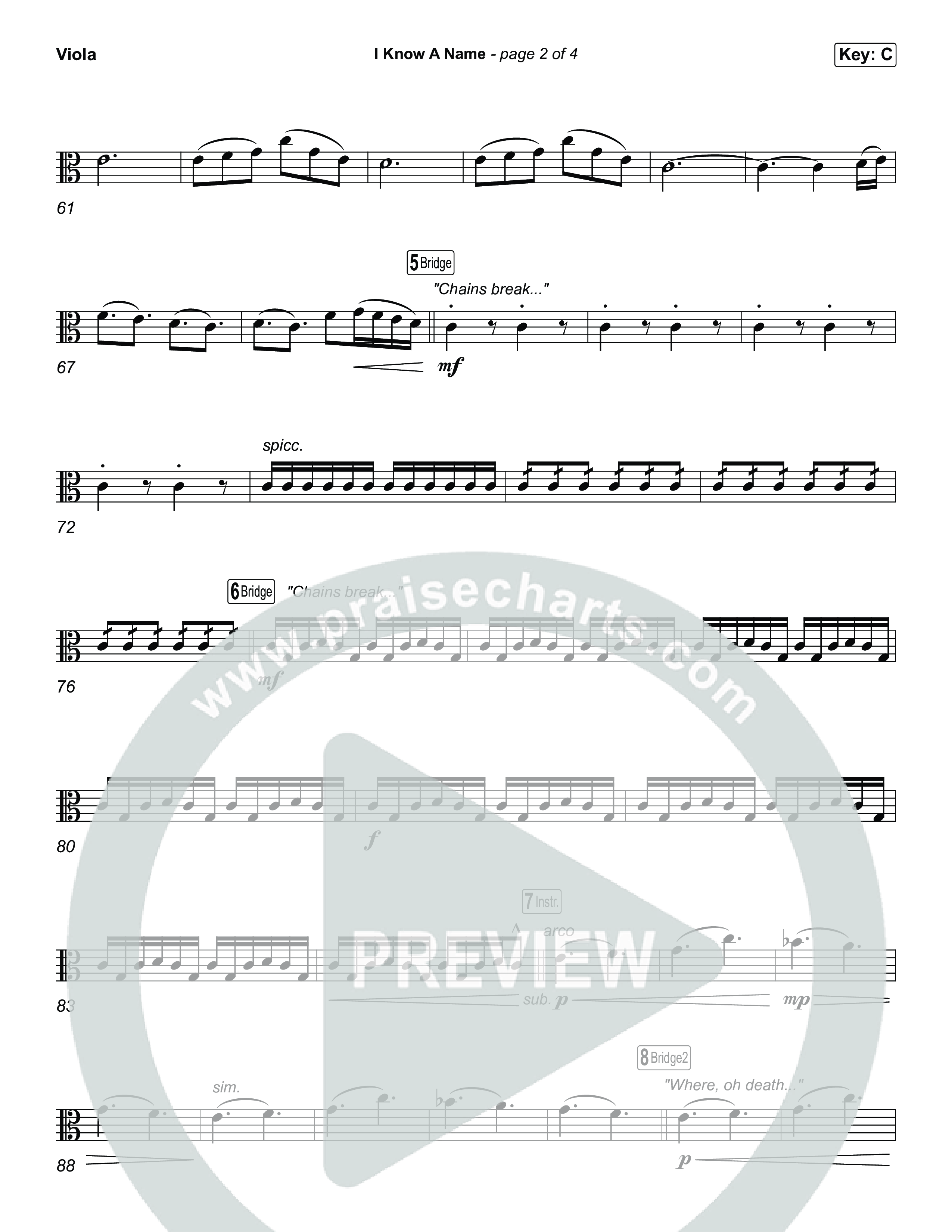 I Know A Name (Choral/SATB) Viola (Travis Cottrell / Arr. Mason Brown)