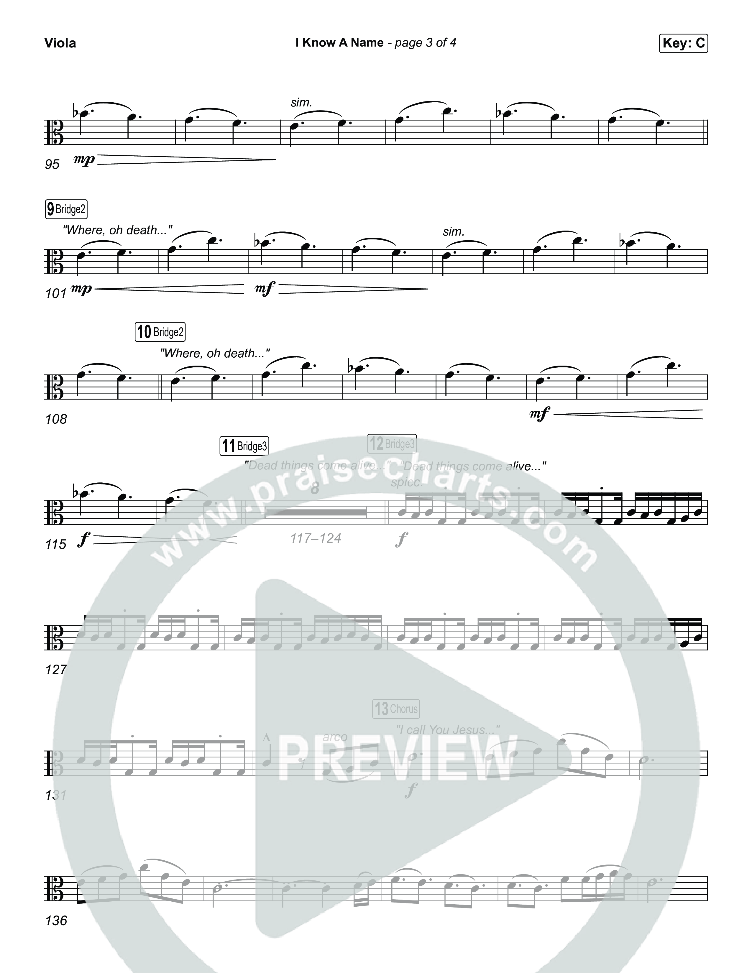 I Know A Name (Choral/SATB) Viola (Travis Cottrell / Arr. Mason Brown)