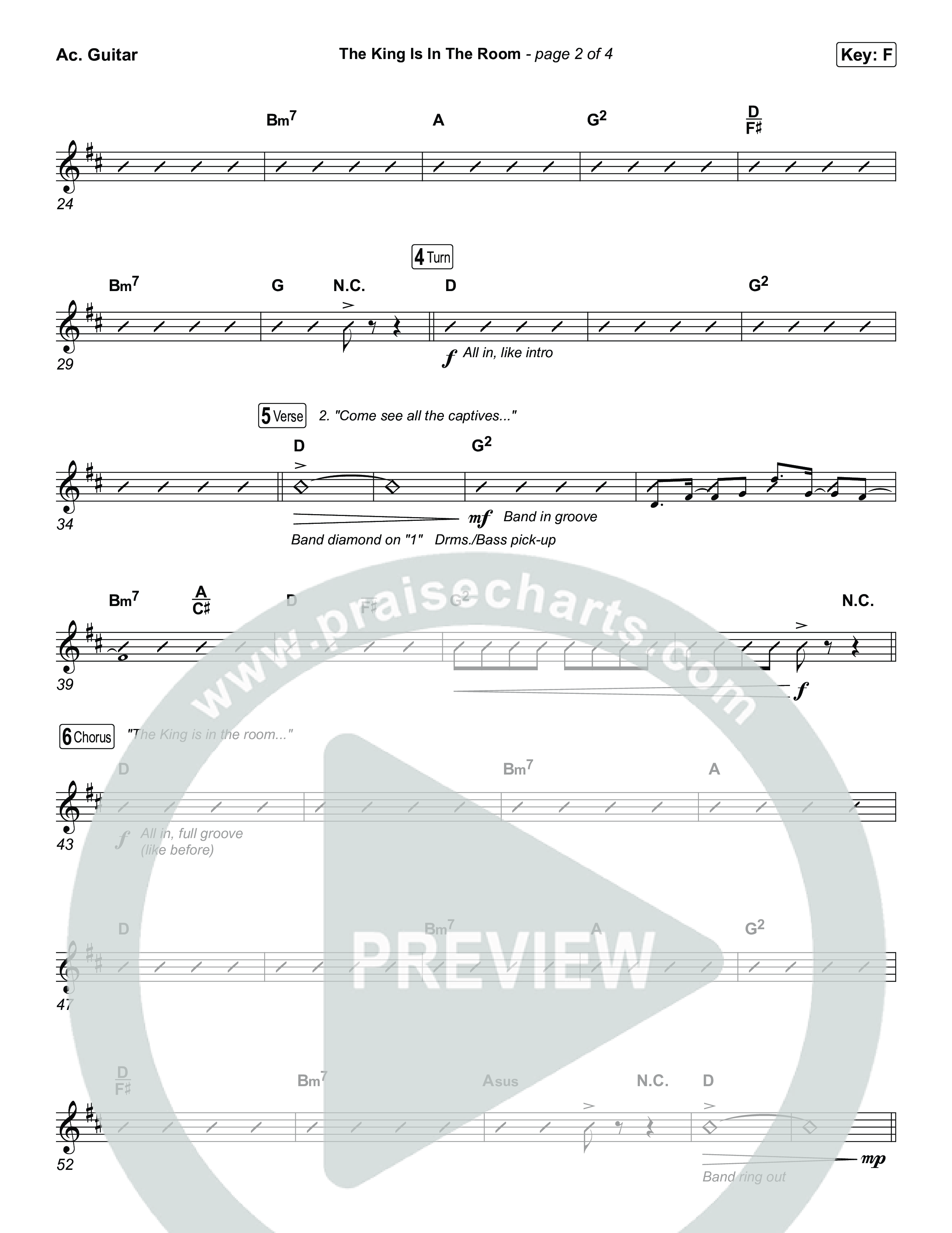 The King Is In The Room (Choral/SATB) Acoustic Guitar (Travis Cottrell / Arr. Mason Brown)