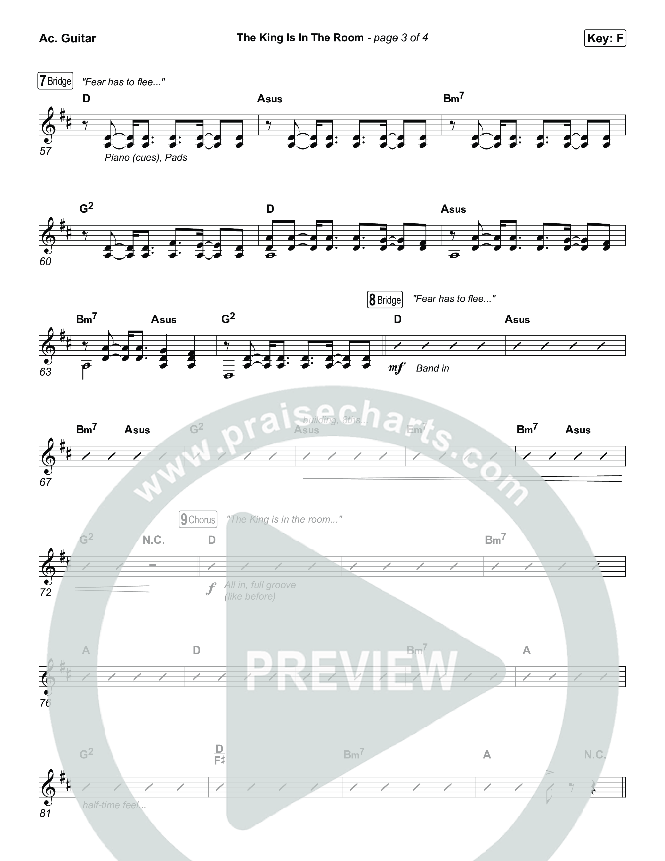 The King Is In The Room (Choral/SATB) Acoustic Guitar (Travis Cottrell / Arr. Mason Brown)