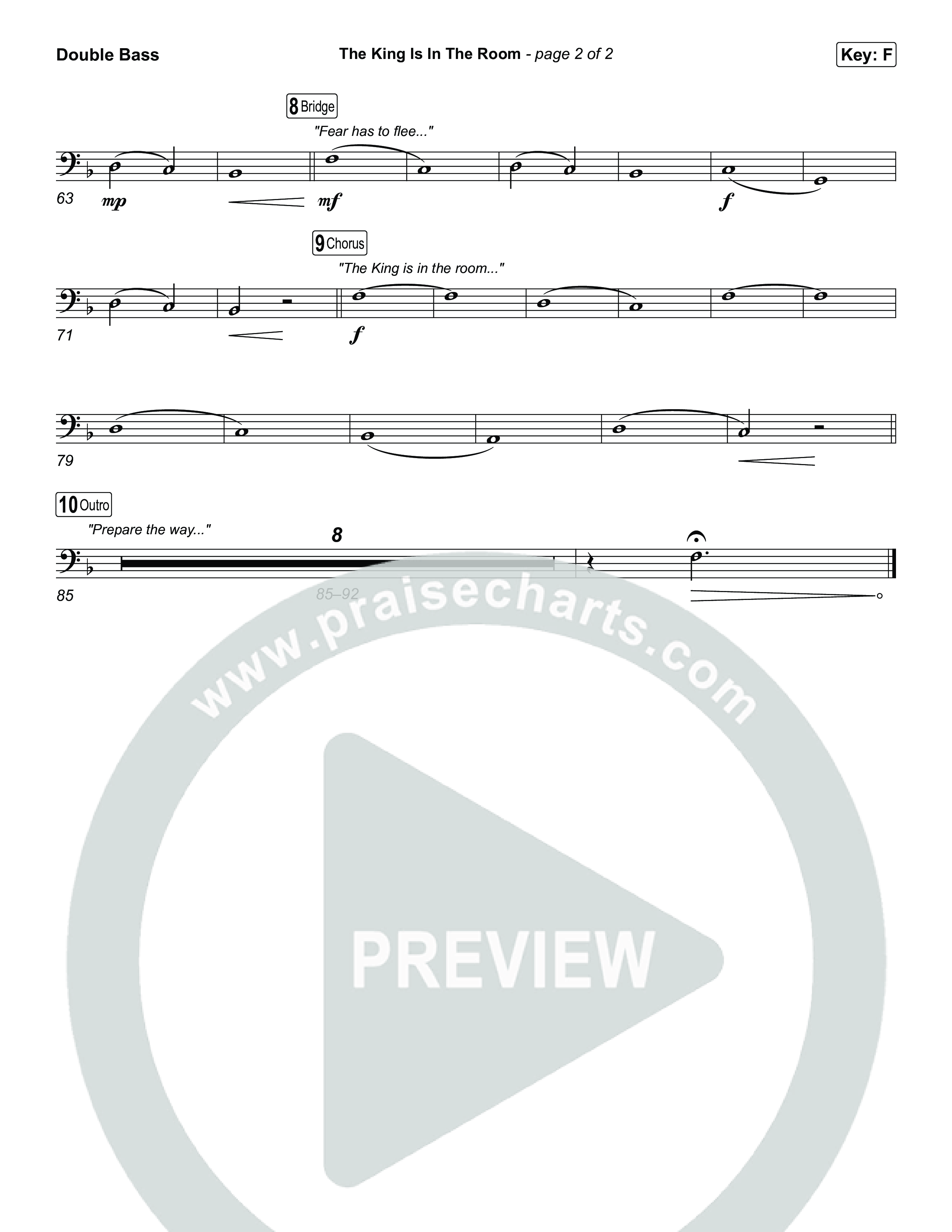 The King Is In The Room (Choral/SATB) String Bass (Travis Cottrell / Arr. Mason Brown)