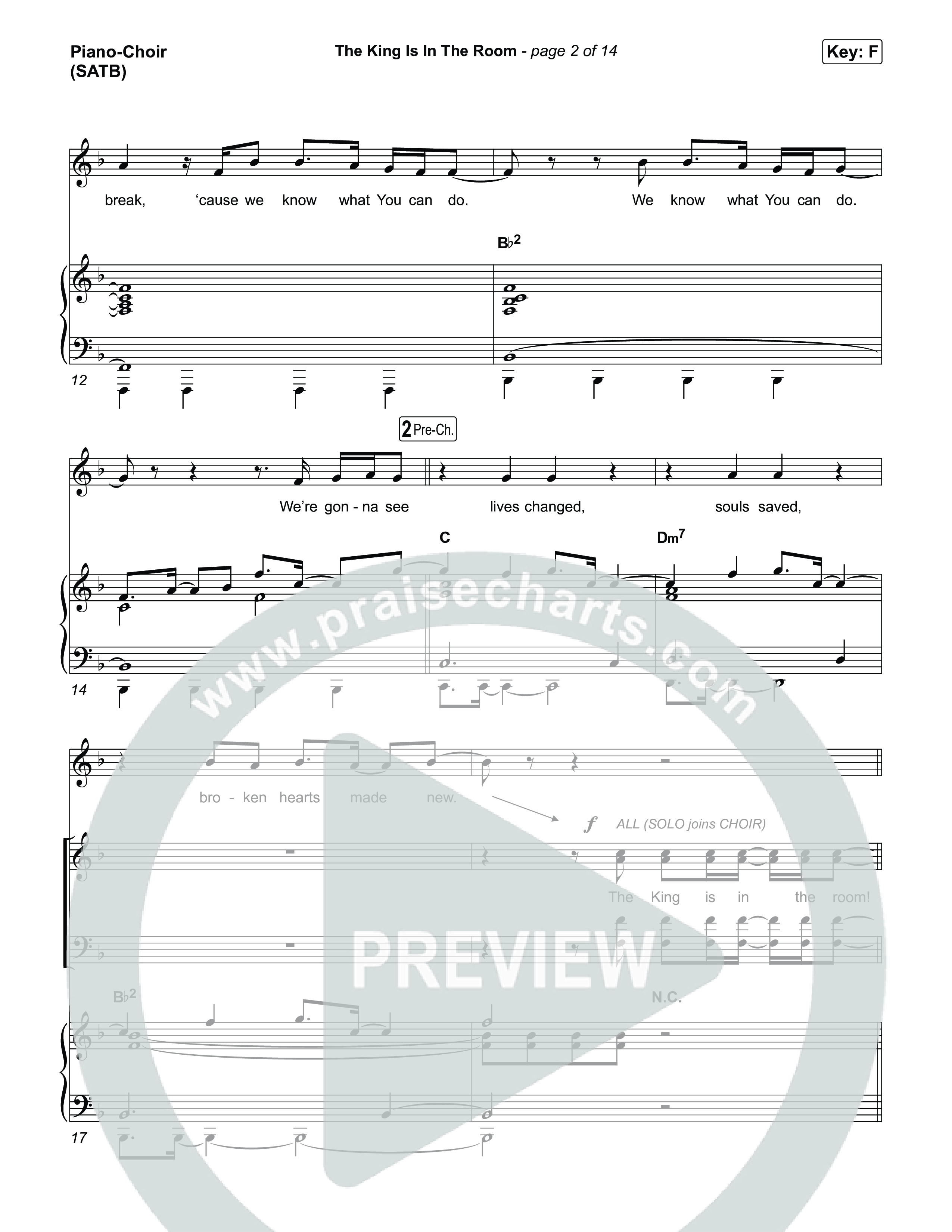 The King Is In The Room (Choral/SATB) Piano/Vocal (SATB) (Travis Cottrell / Arr. Mason Brown)