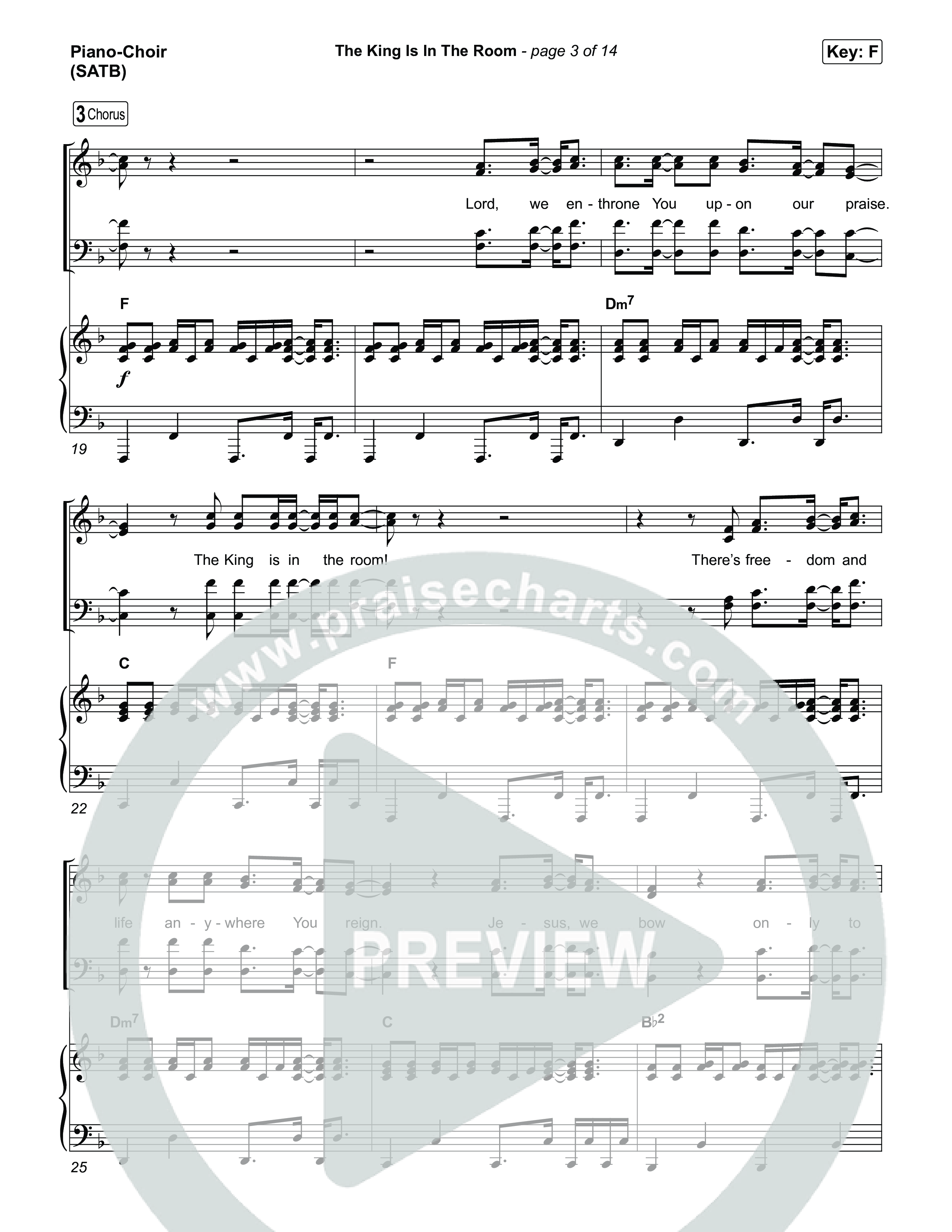 The King Is In The Room (Choral/SATB) Piano/Vocal (SATB) (Travis Cottrell / Arr. Mason Brown)